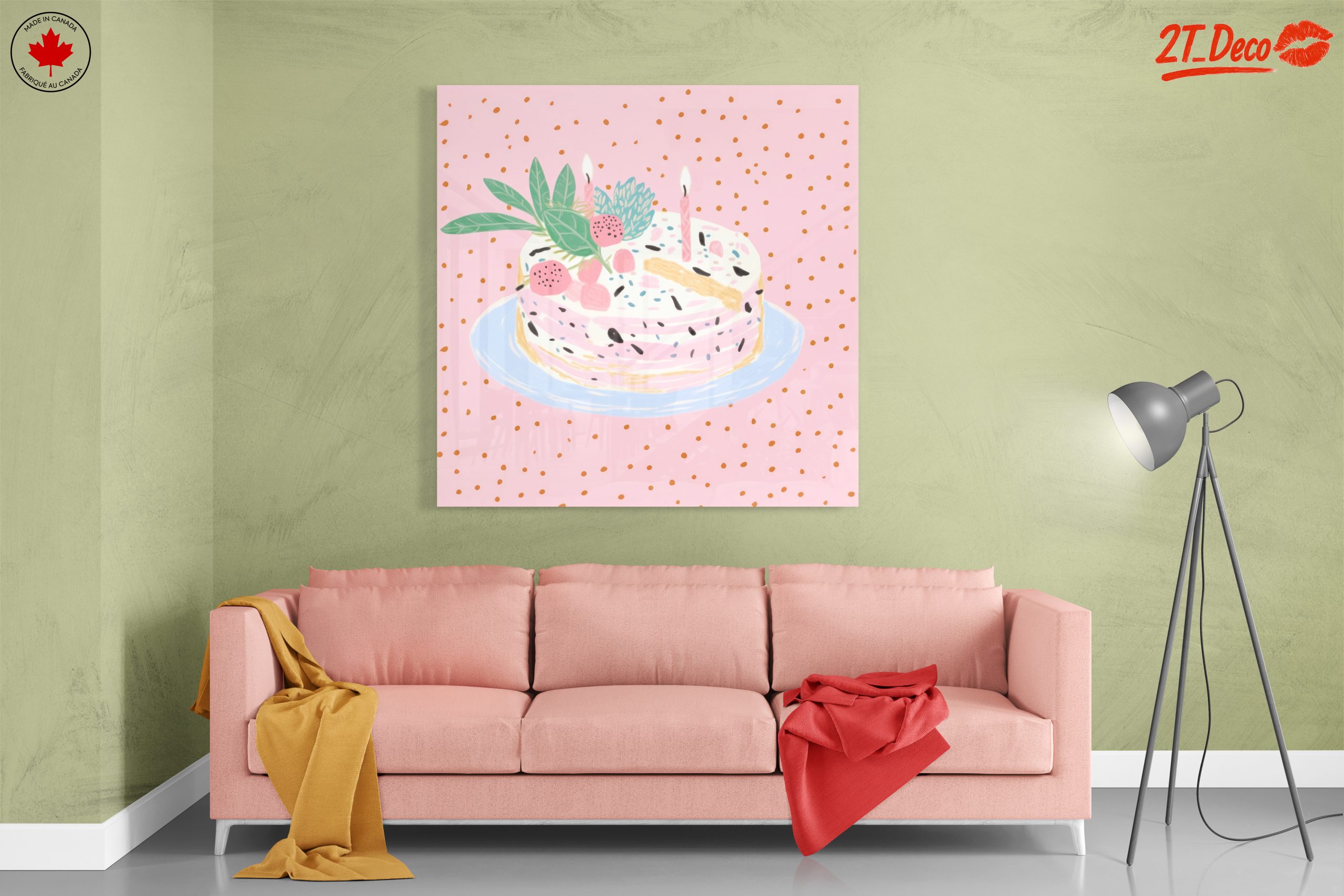 Whimsical Cake Illustration with Candles - Image 7
