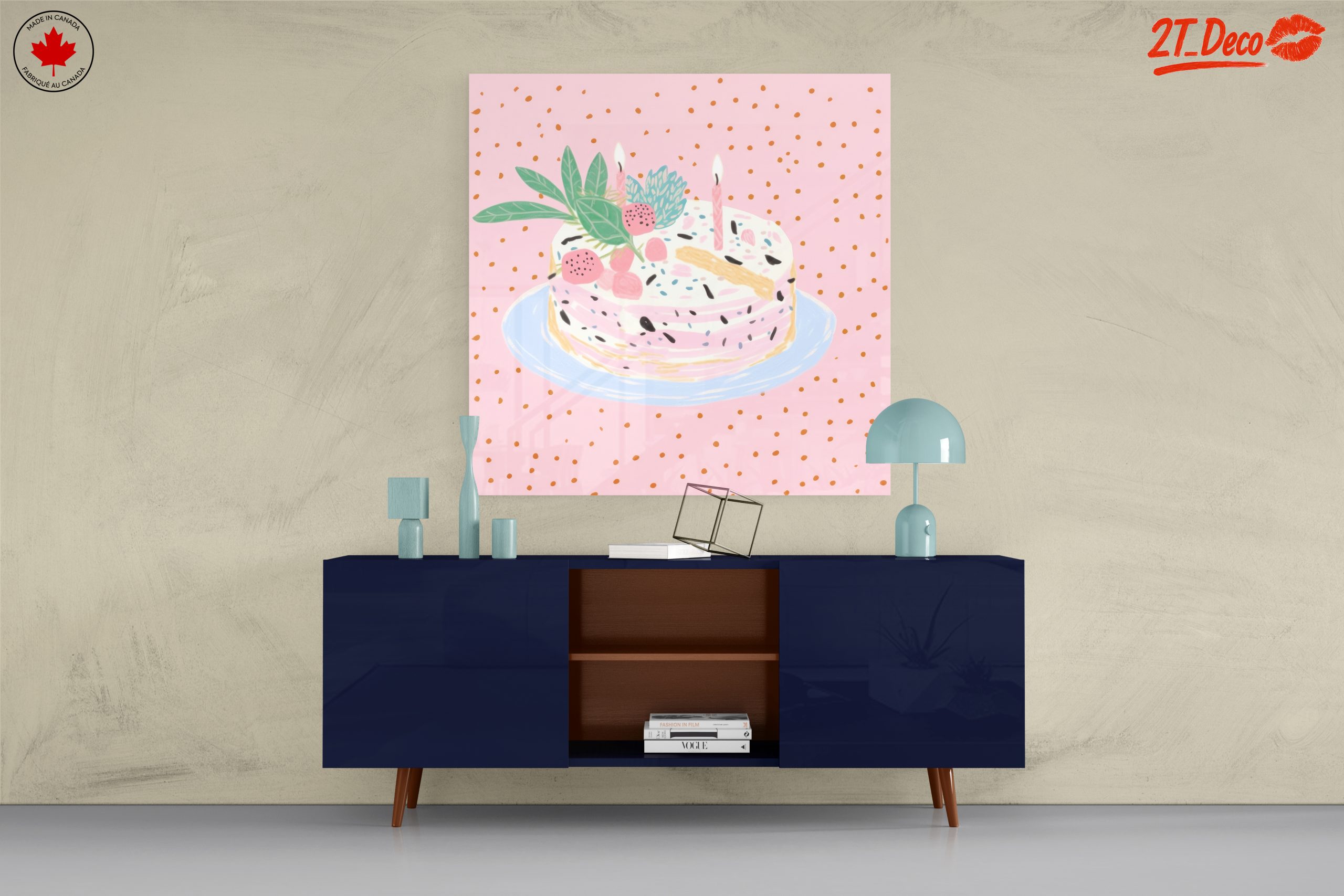 Whimsical Cake Illustration with Candles - Image 8