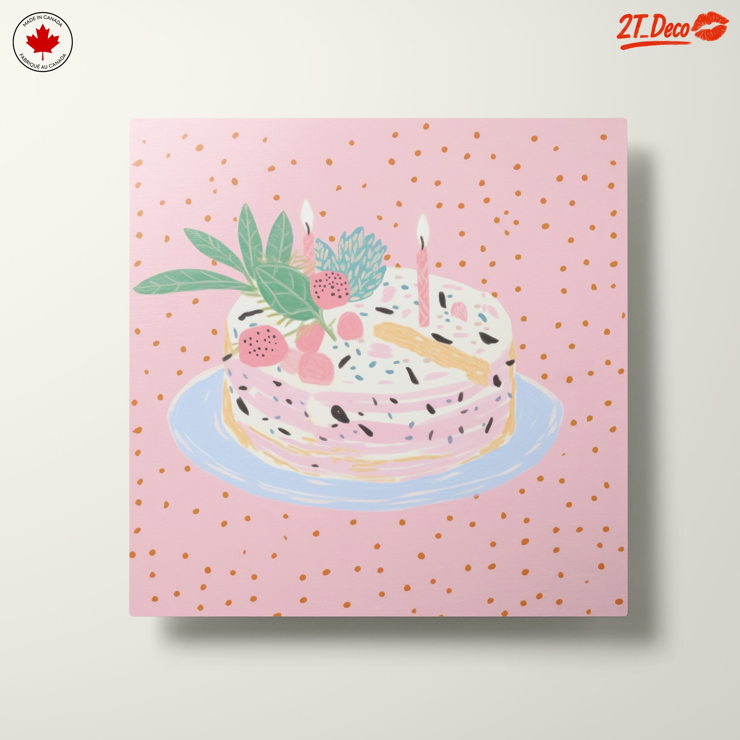 Whimsical Cake Illustration with Candles - Image 10