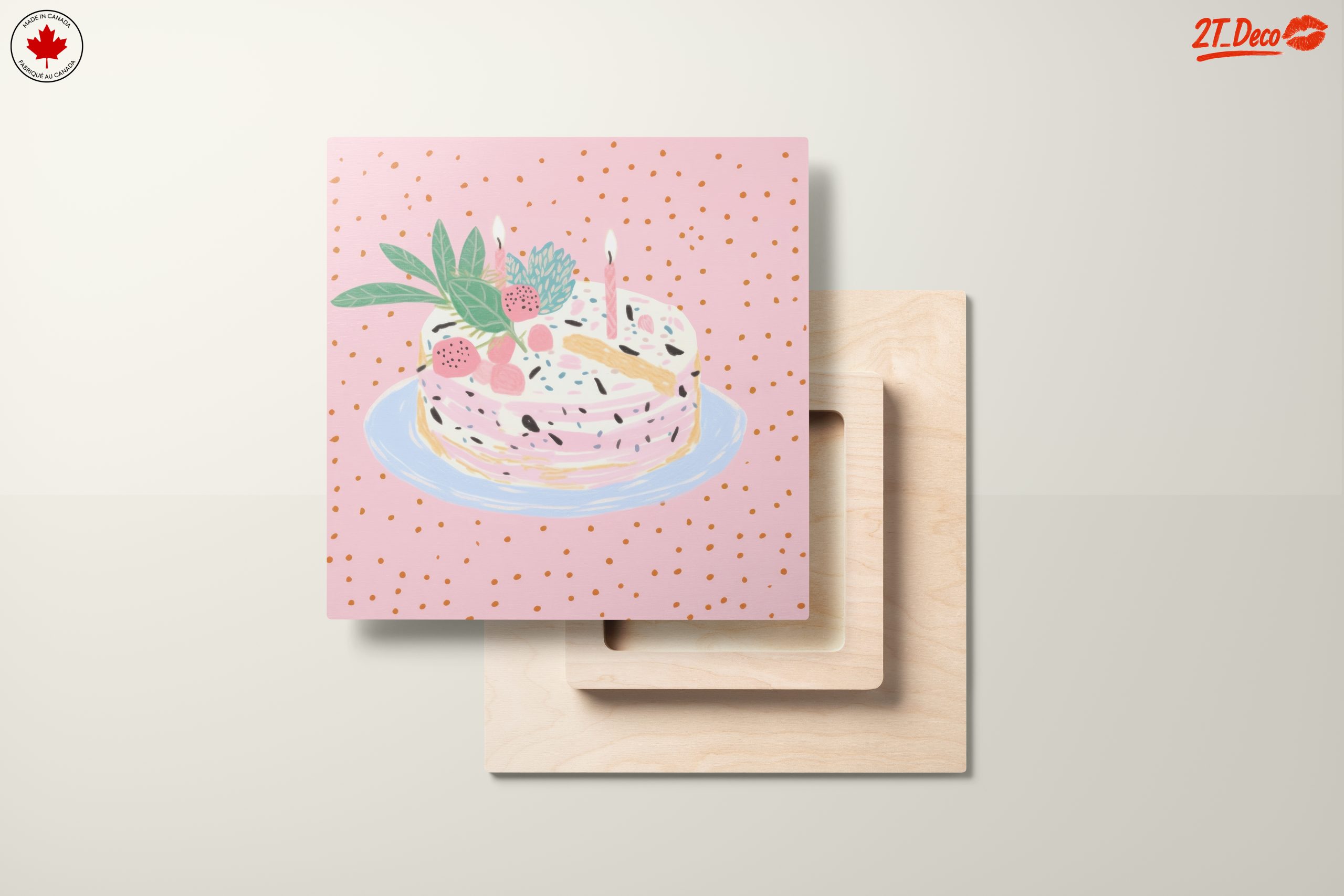 Whimsical Cake Illustration with Candles - Image 11