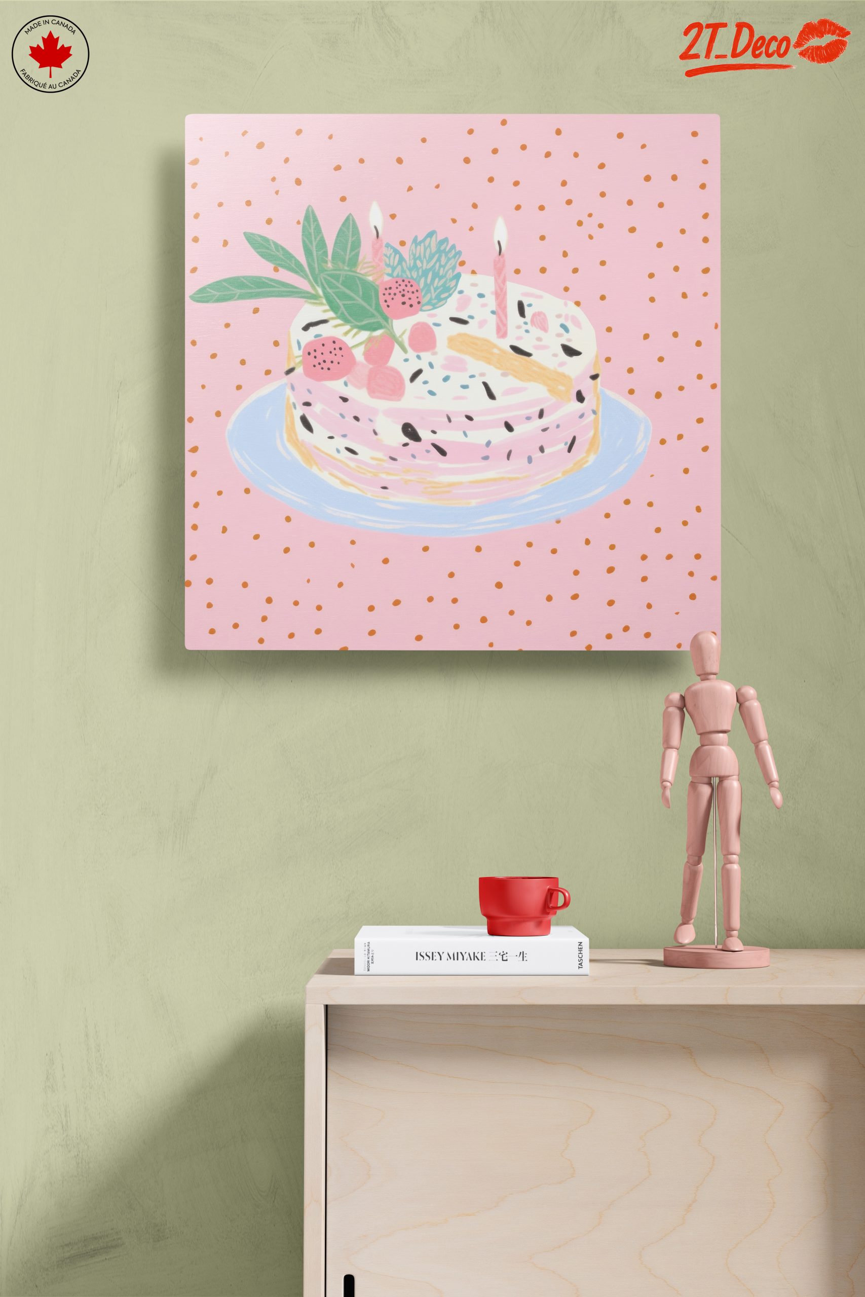 Whimsical Cake Illustration with Candles - Image 14