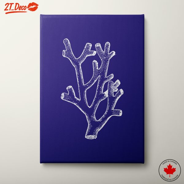 Stylized Coral Illustration in Bold Blue