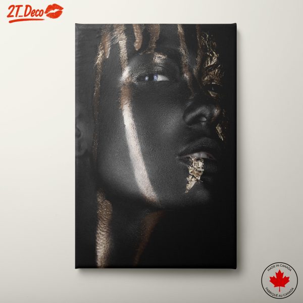 Stunning Afro Art with Gold Accents