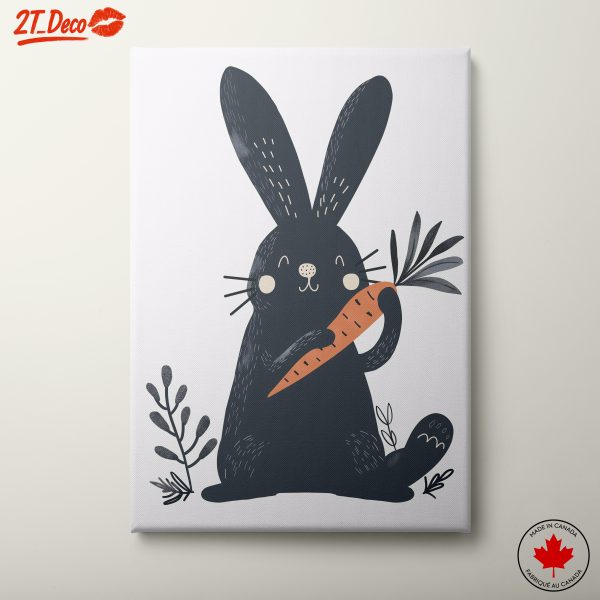 Cute Rabbit Holding Carrot Illustration