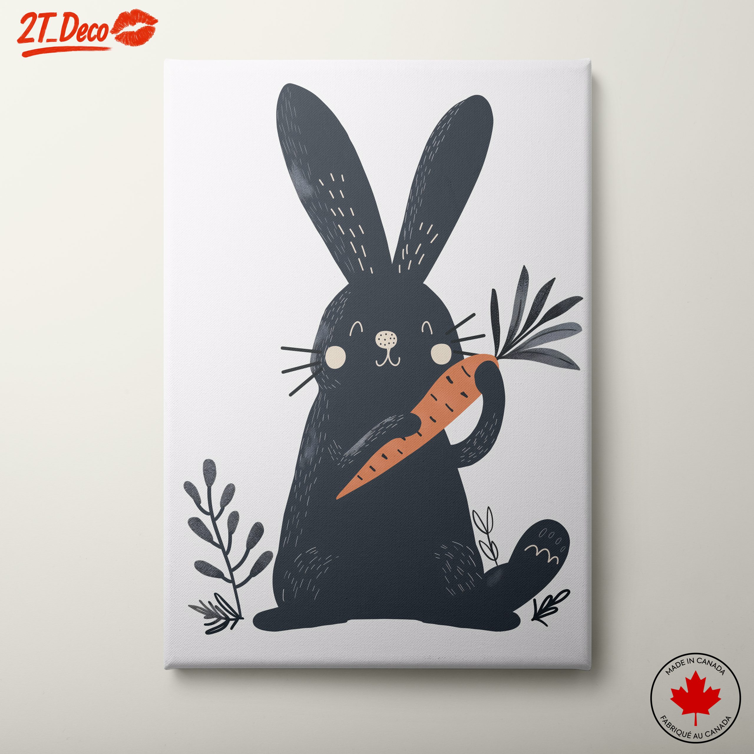 Cute Rabbit Holding Carrot Illustration