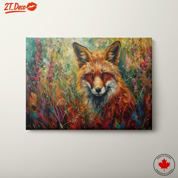 Colorful Fox in Lush Floral Setting