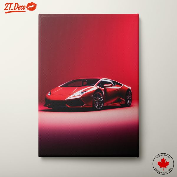 Stunning Red Sports Car Against Bold Background