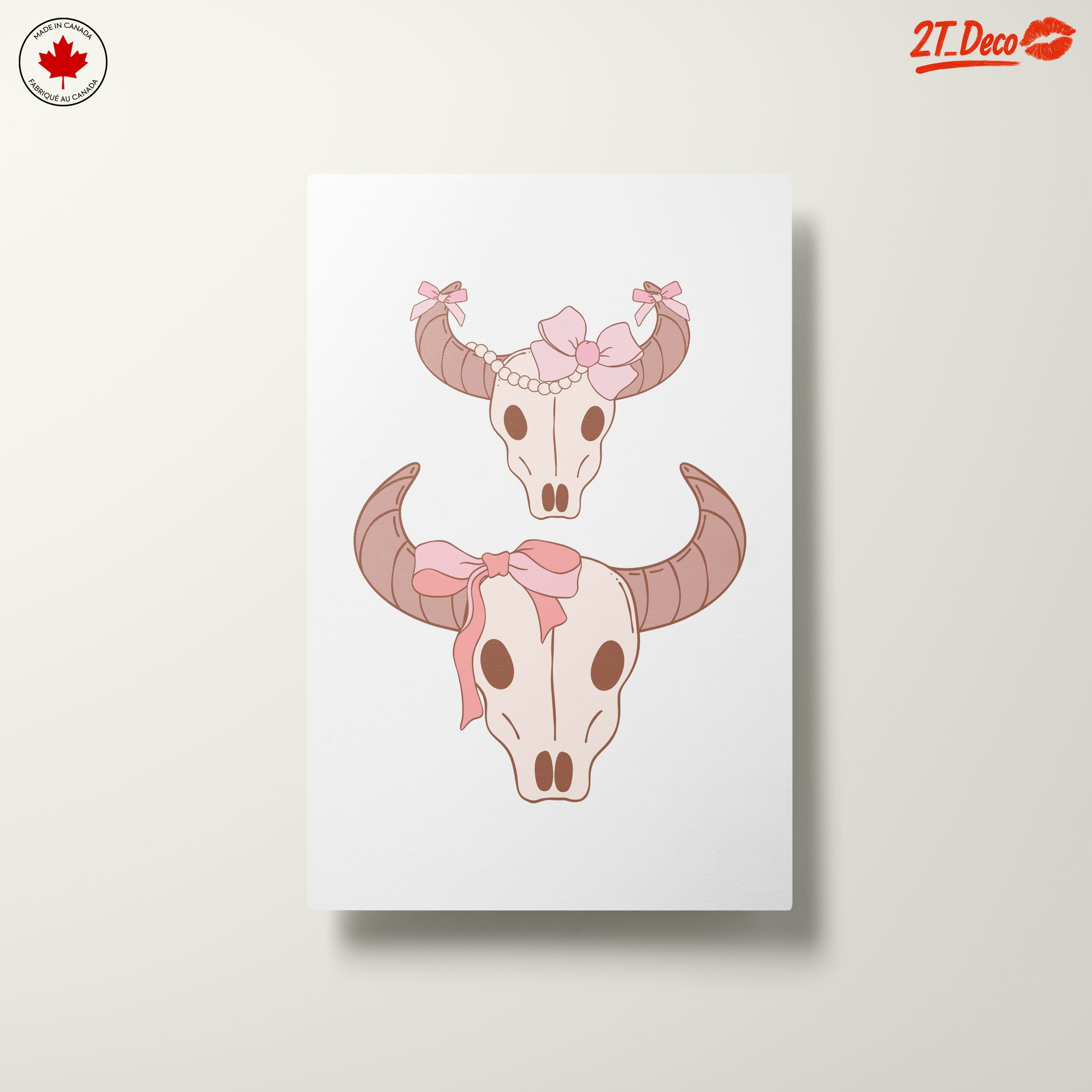 Whimsical Stylized Skull Art with Bows - Image 10