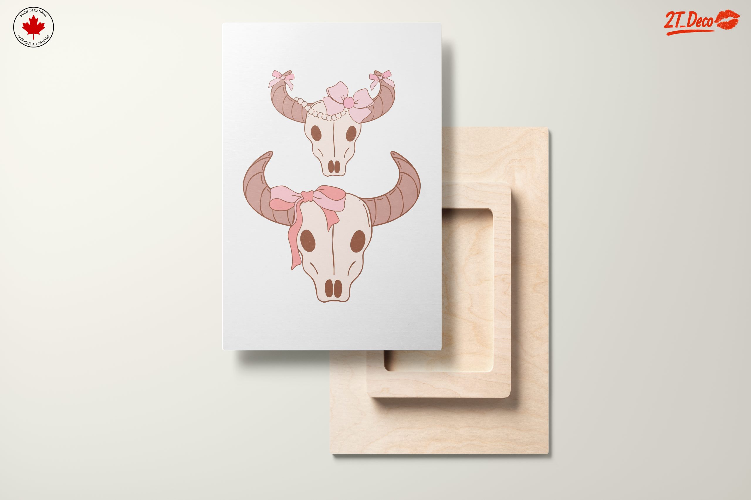 Whimsical Stylized Skull Art with Bows - Image 11
