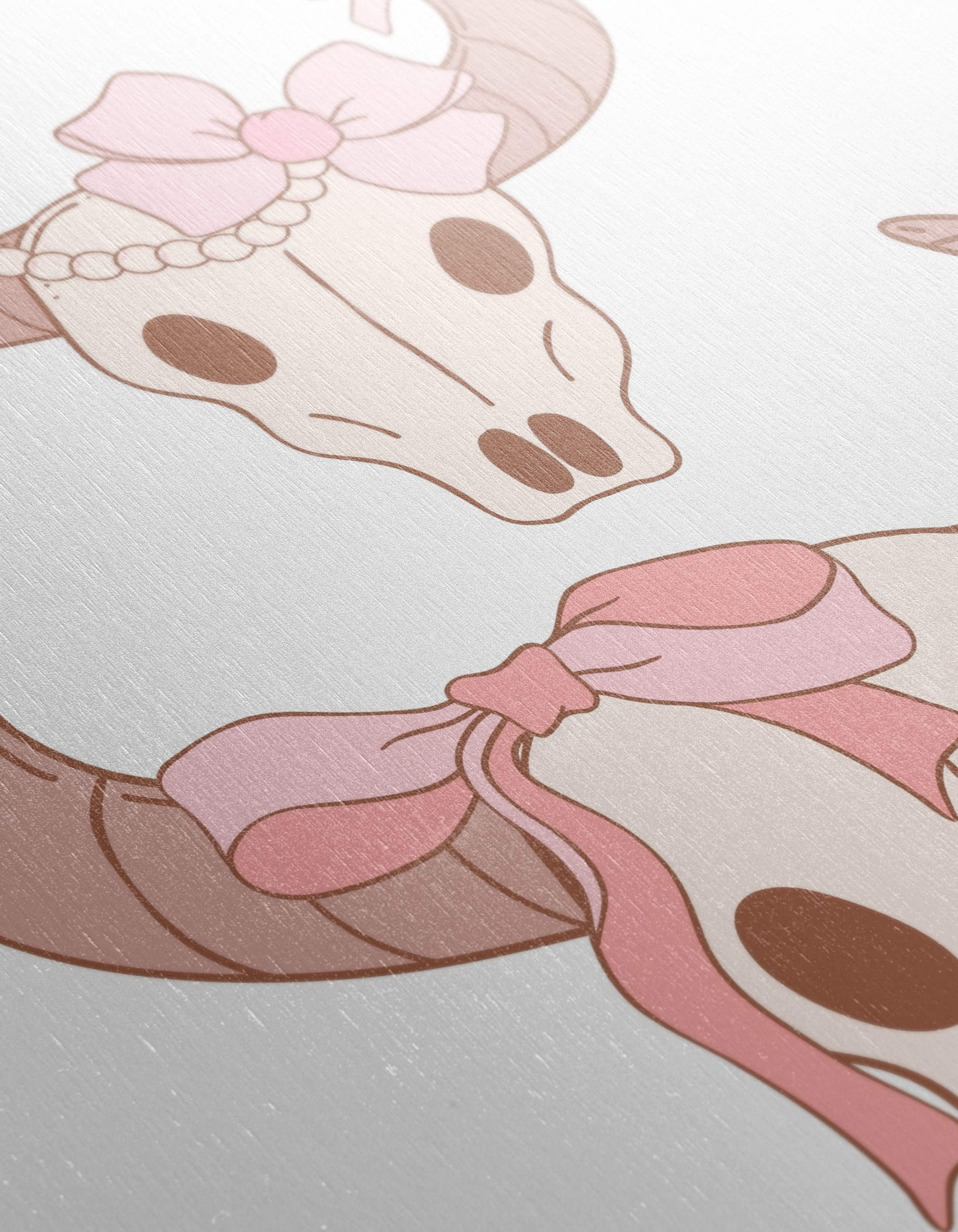 Whimsical Stylized Skull Art with Bows - Image 12
