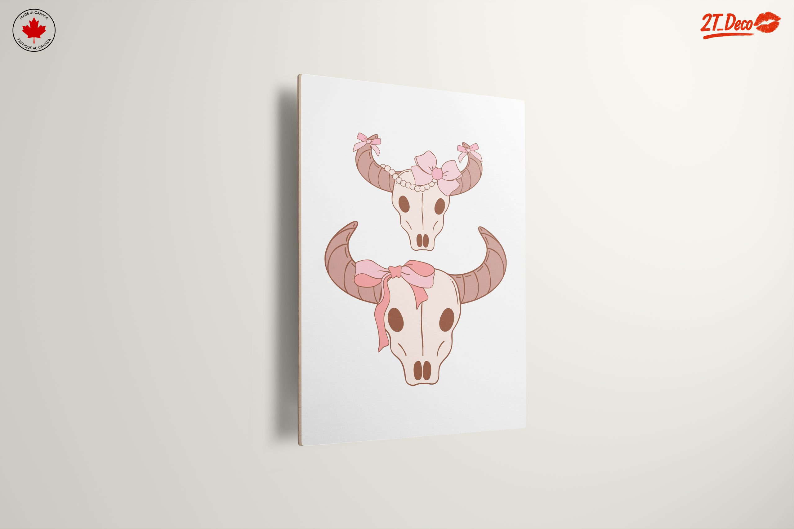 Whimsical Stylized Skull Art with Bows - Image 13