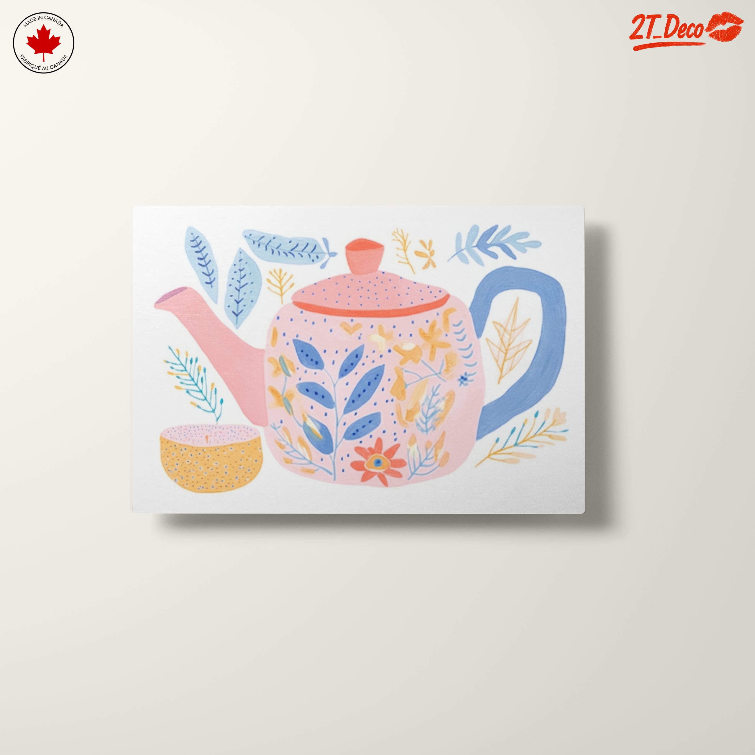 Whimsical Tea Pot and Floral Art - Image 10