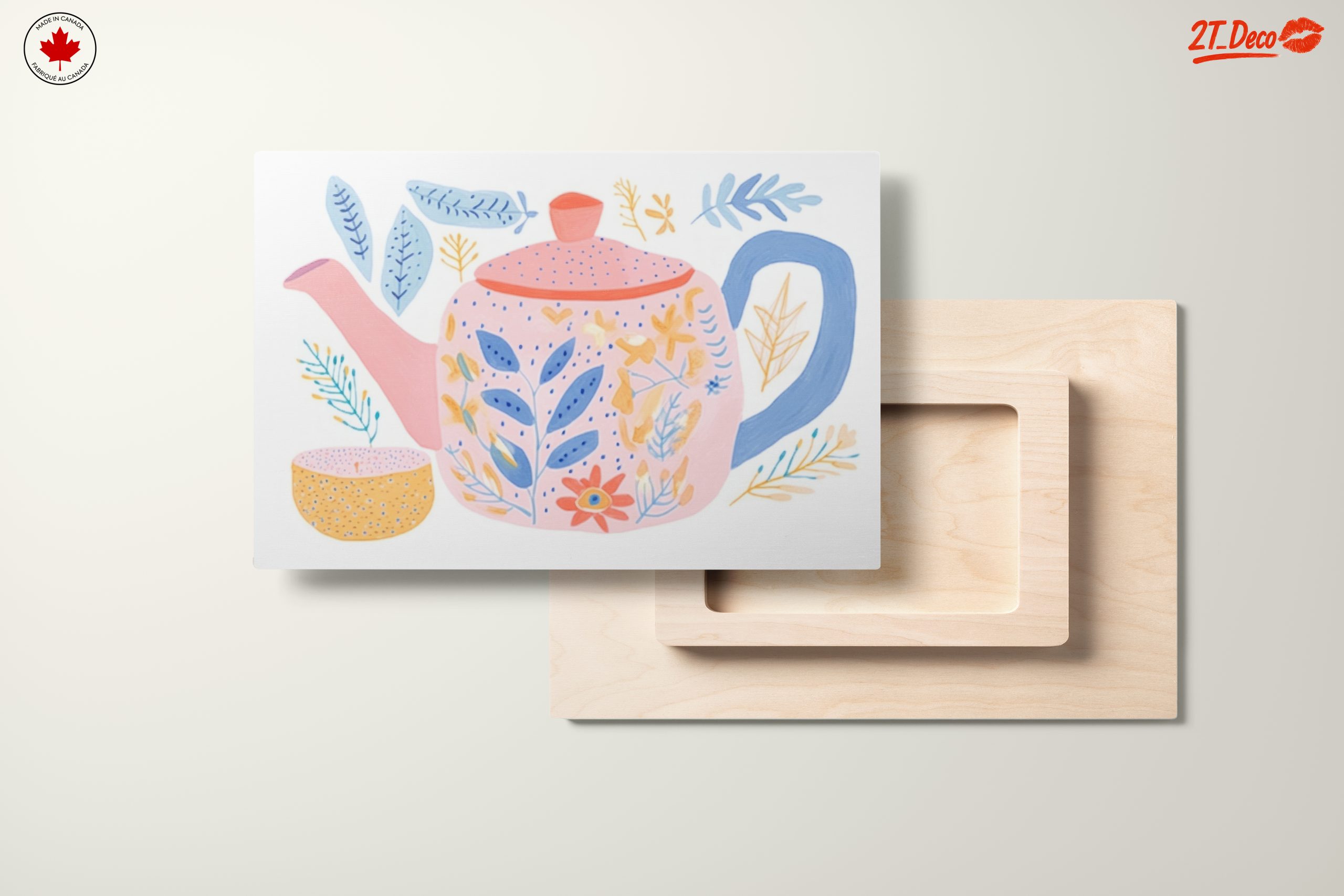 Whimsical Tea Pot and Floral Art - Image 11