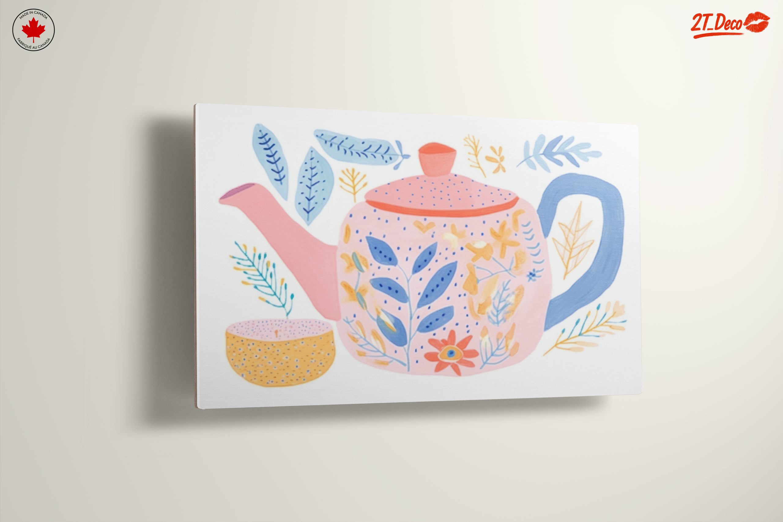 Whimsical Tea Pot and Floral Art - Image 13