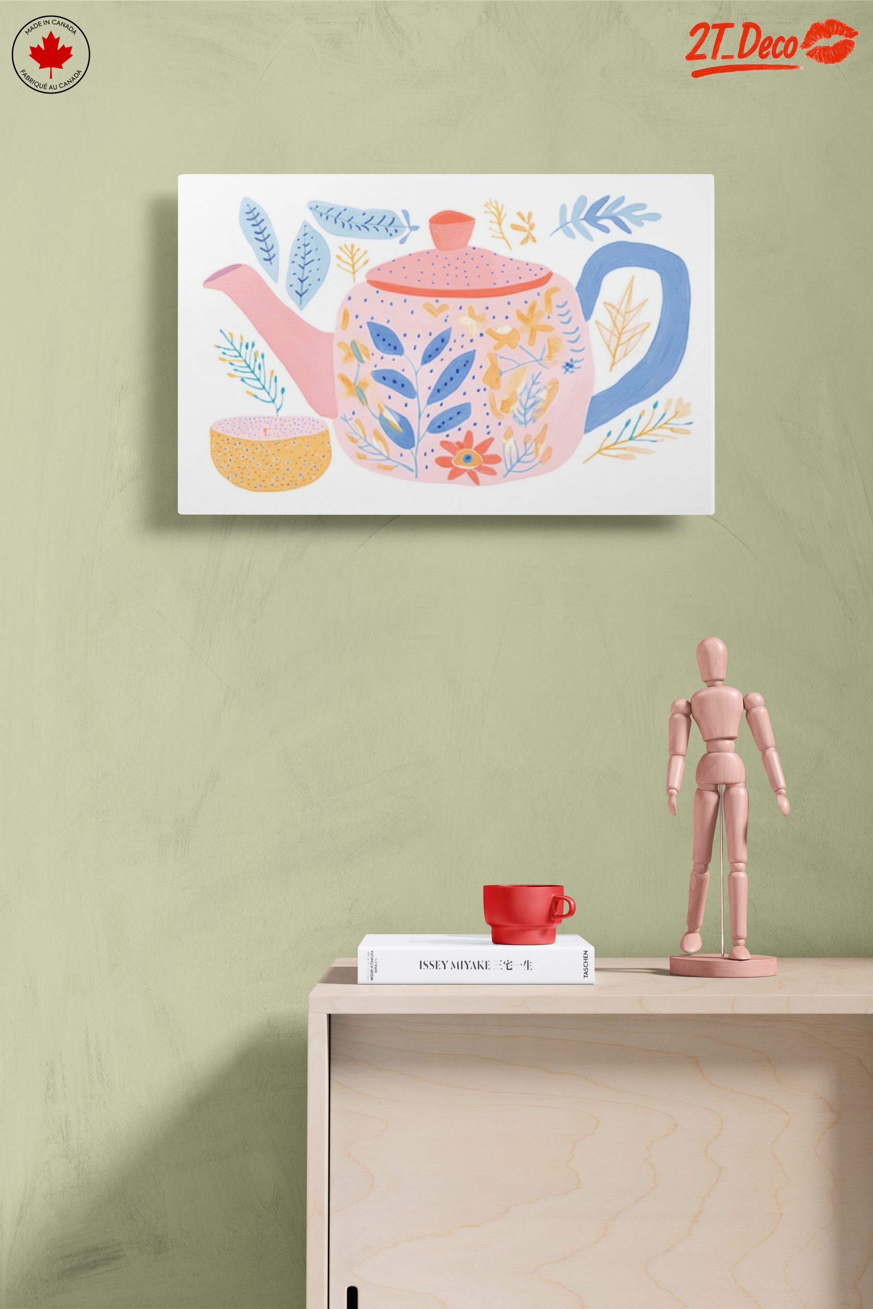 Whimsical Tea Pot and Floral Art - Image 14