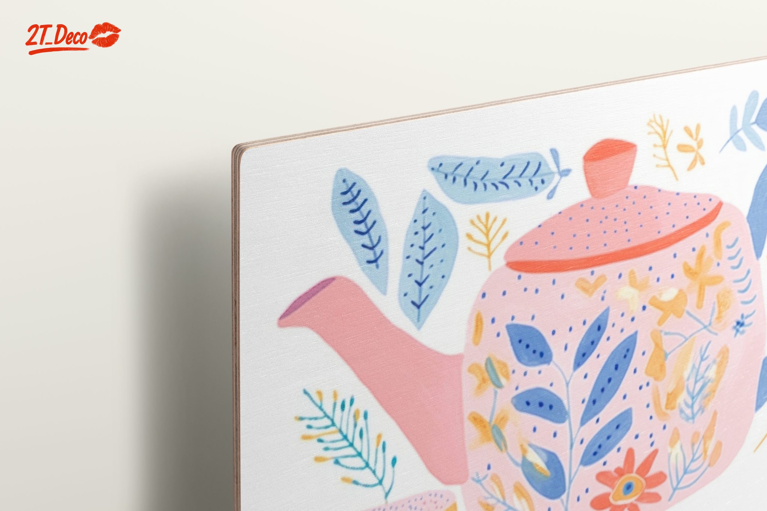 Whimsical Tea Pot and Floral Art - Image 15