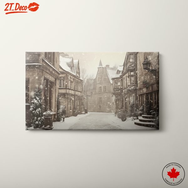 Charming Snowy Village Street