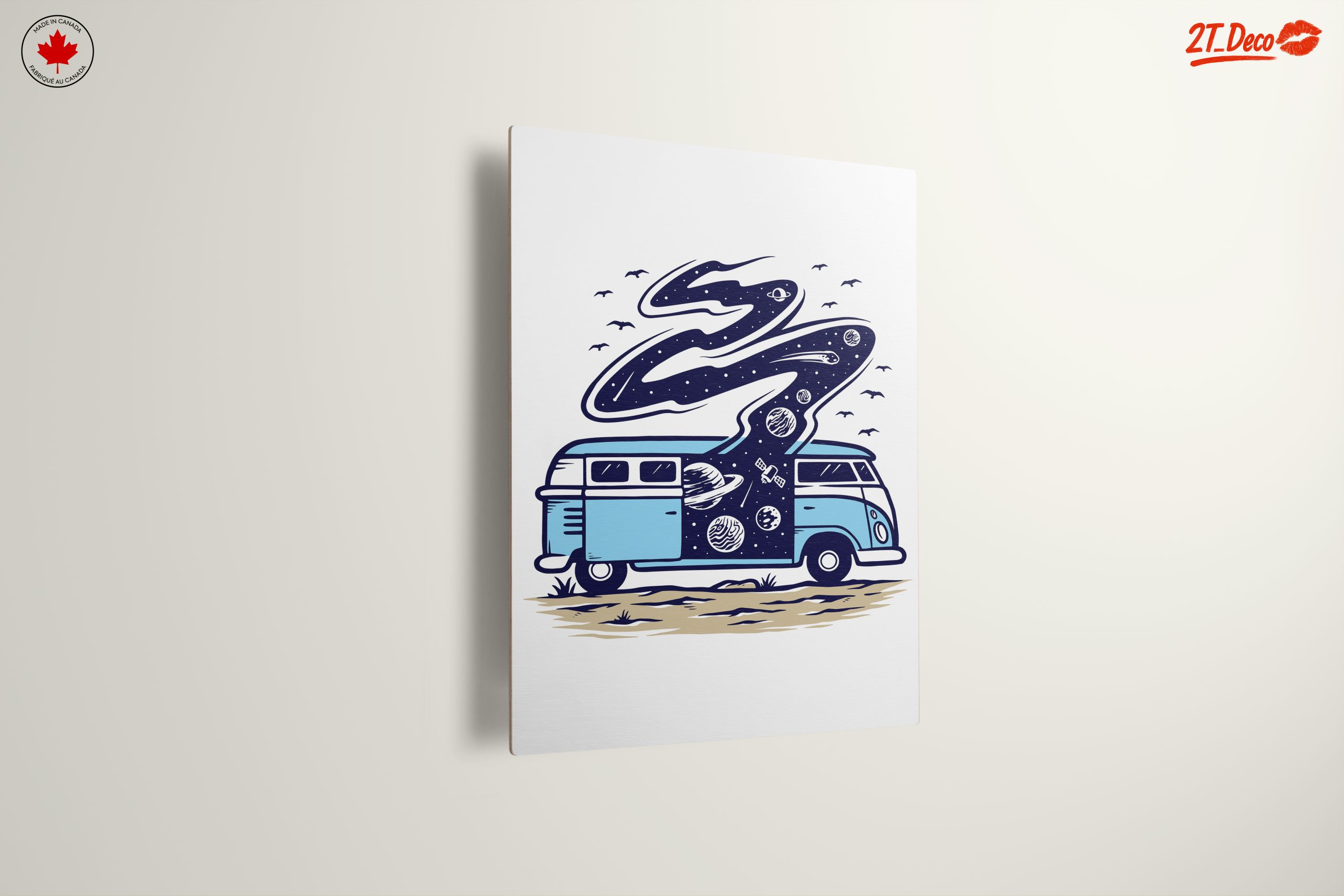 Blue Vintage Van with Cosmic Elements - Image 13