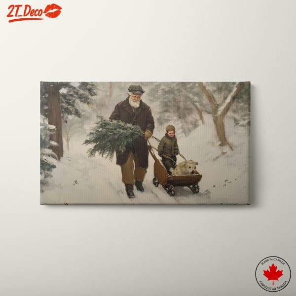 Joyful Winter Scene with Child and Dog