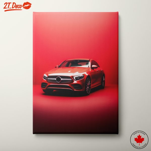 Sleek Red Luxury Car on Vibrant Background