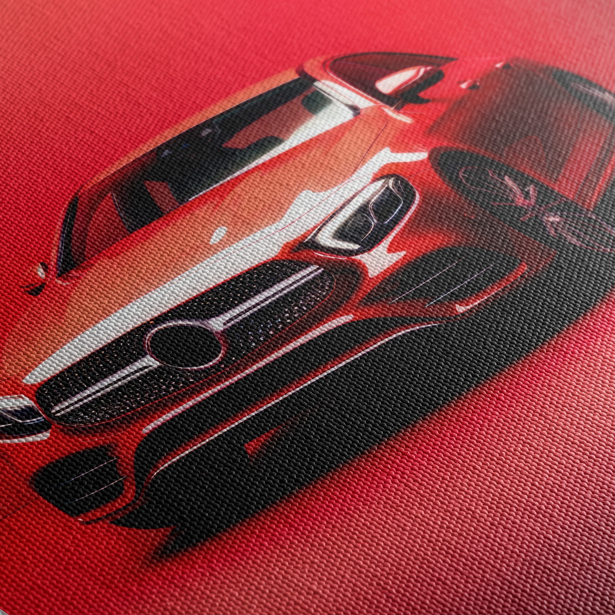 Sleek Red Luxury Car on Vibrant Background - Image 5