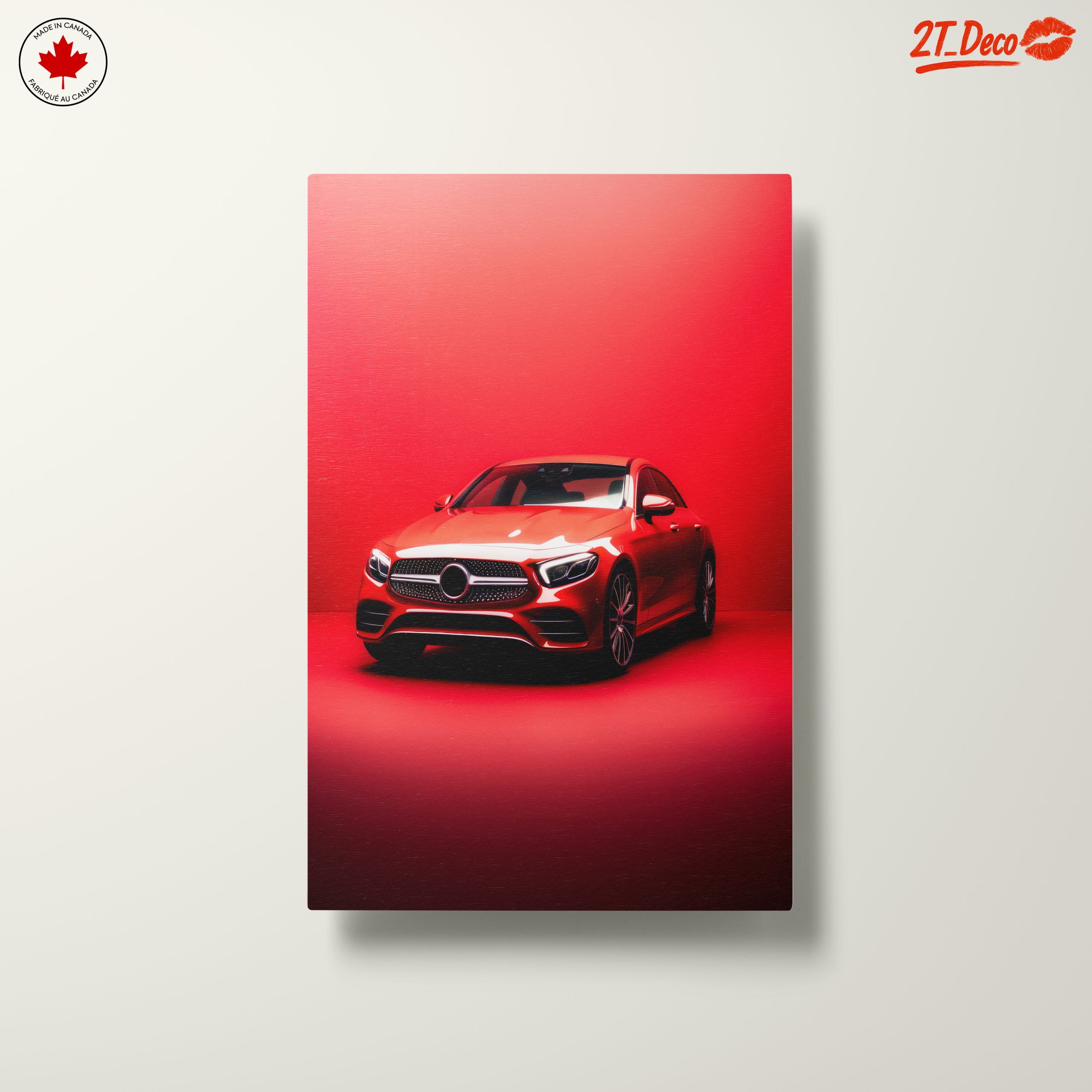 Sleek Red Luxury Car on Vibrant Background - Image 10