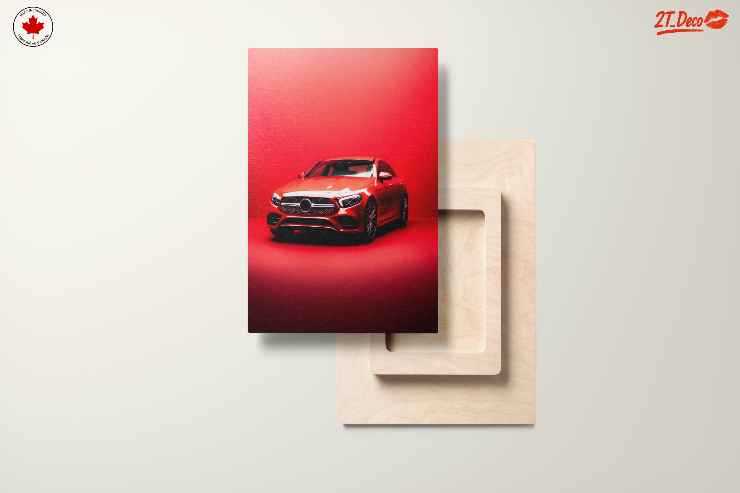Sleek Red Luxury Car on Vibrant Background - Image 11