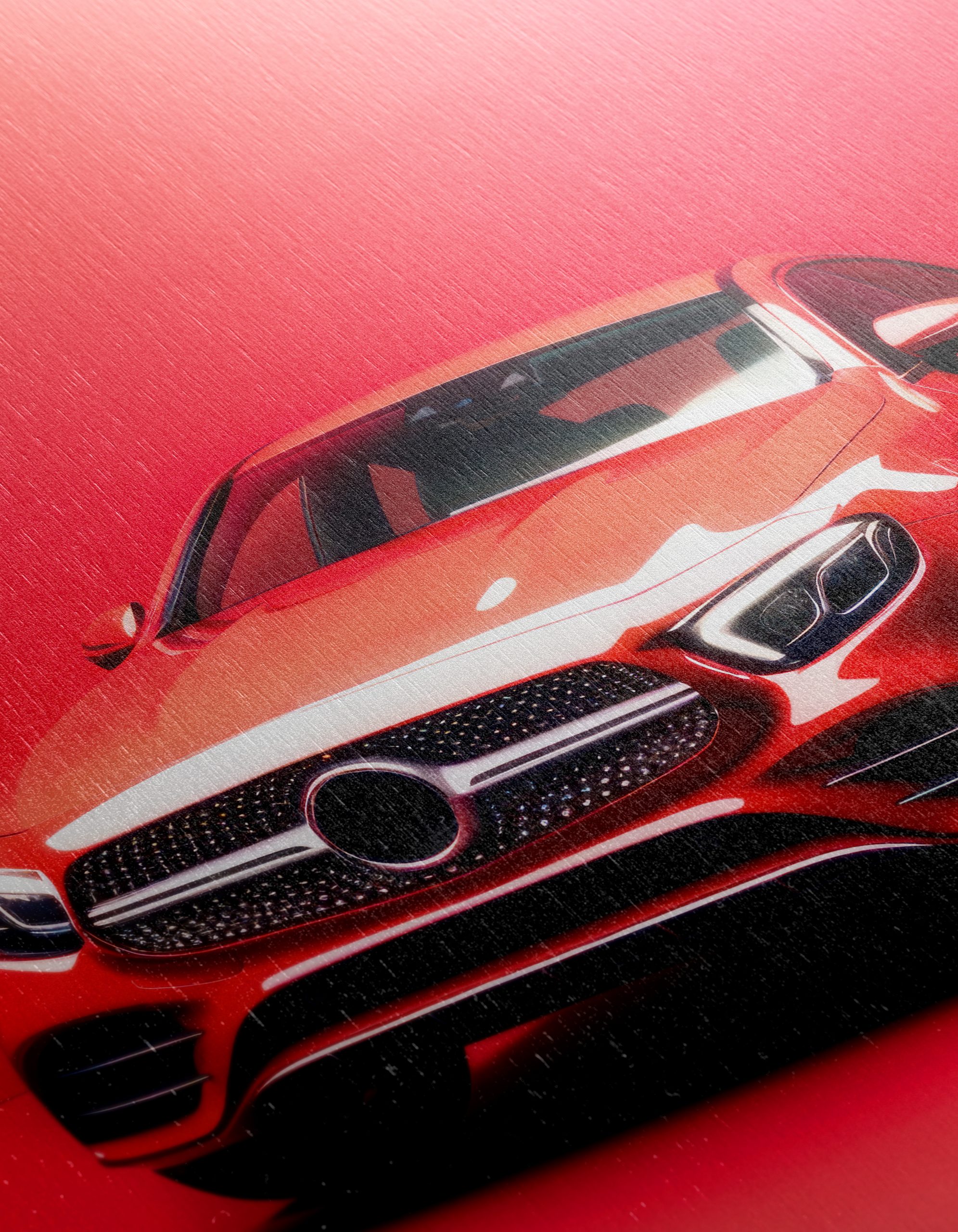 Sleek Red Luxury Car on Vibrant Background - Image 12