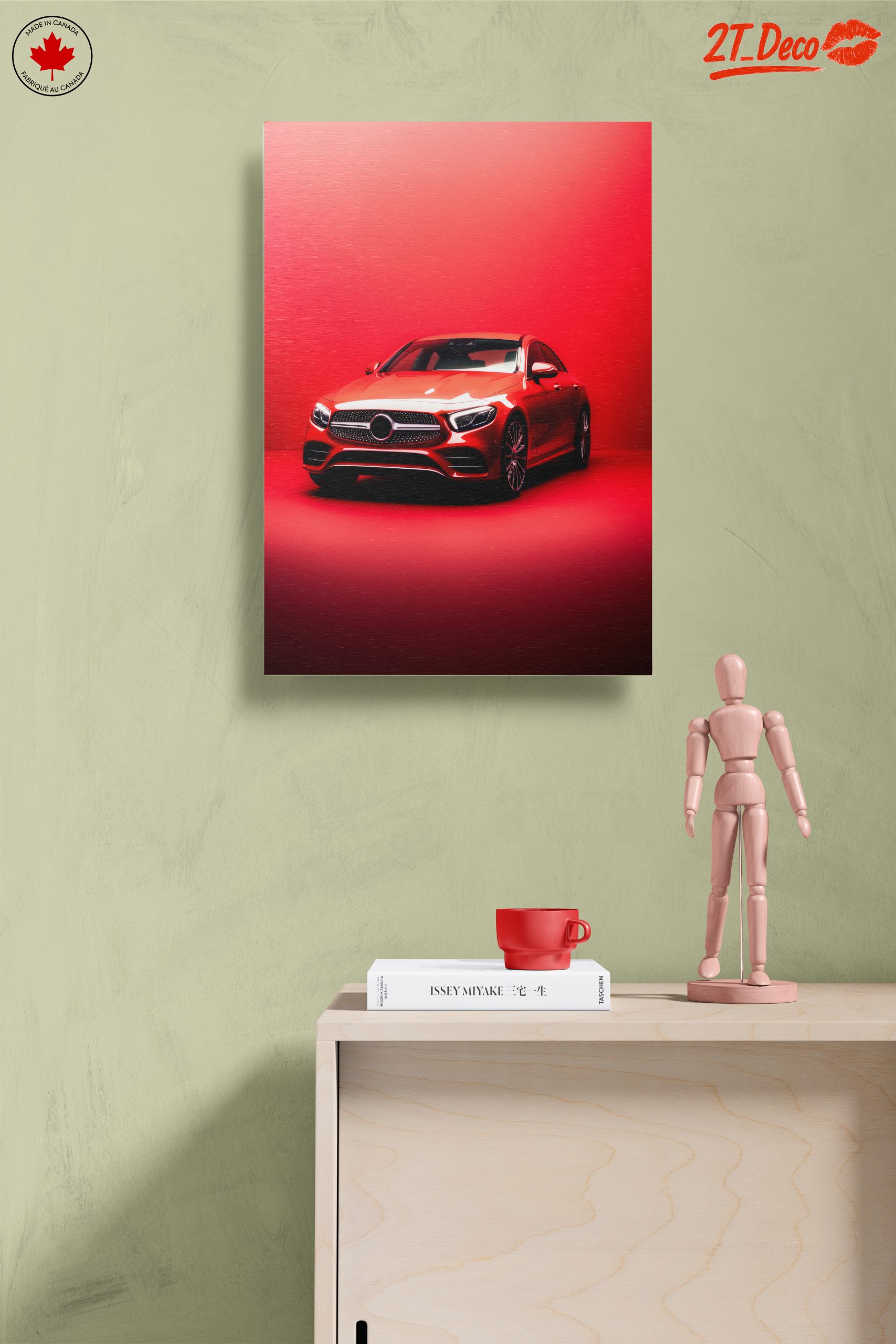 Sleek Red Luxury Car on Vibrant Background - Image 14