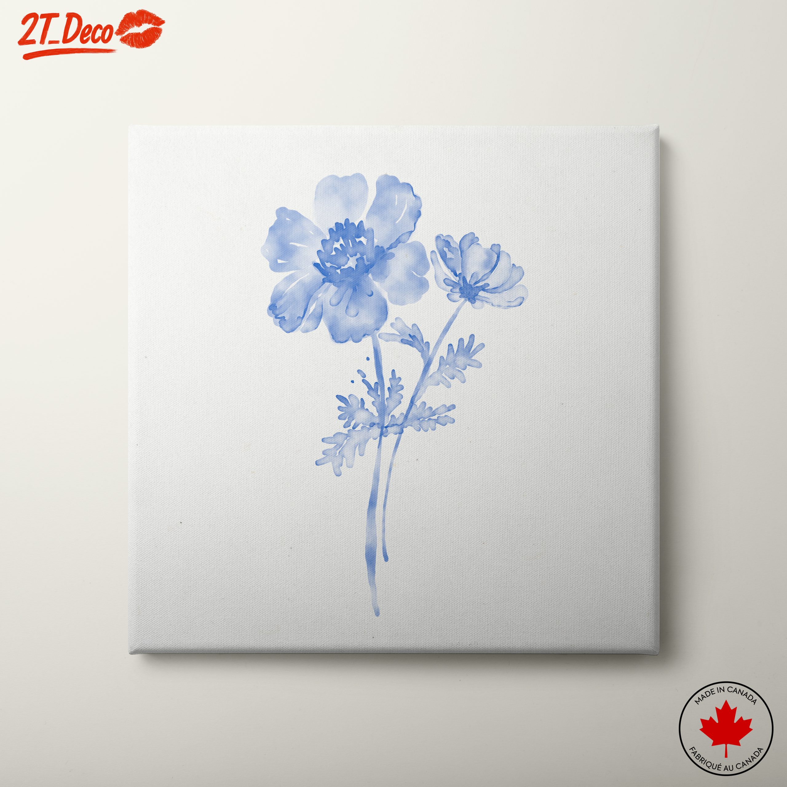 Delicate Blue Floral Watercolor Art