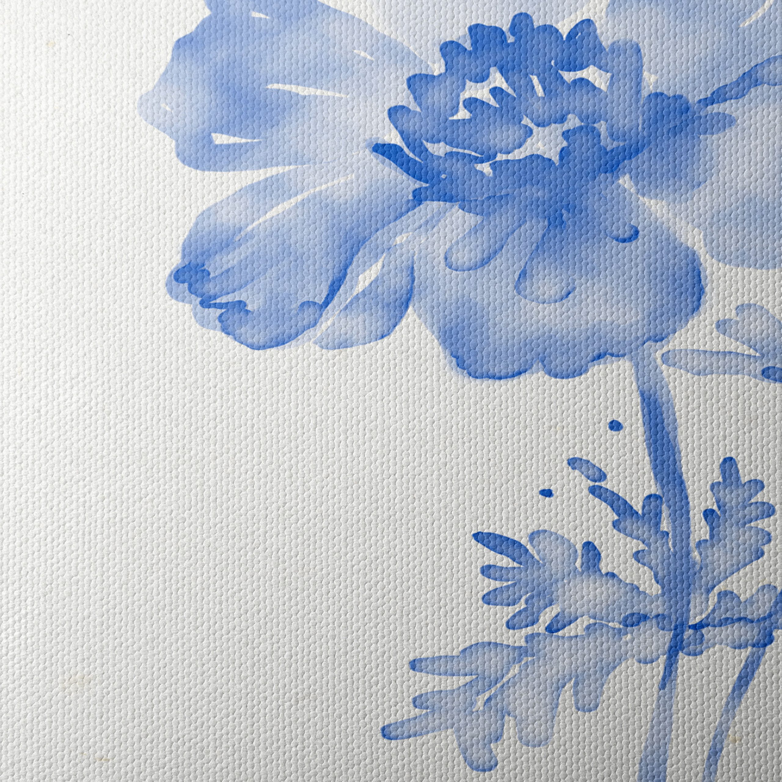 Delicate Blue Floral Watercolor Art - Image 4