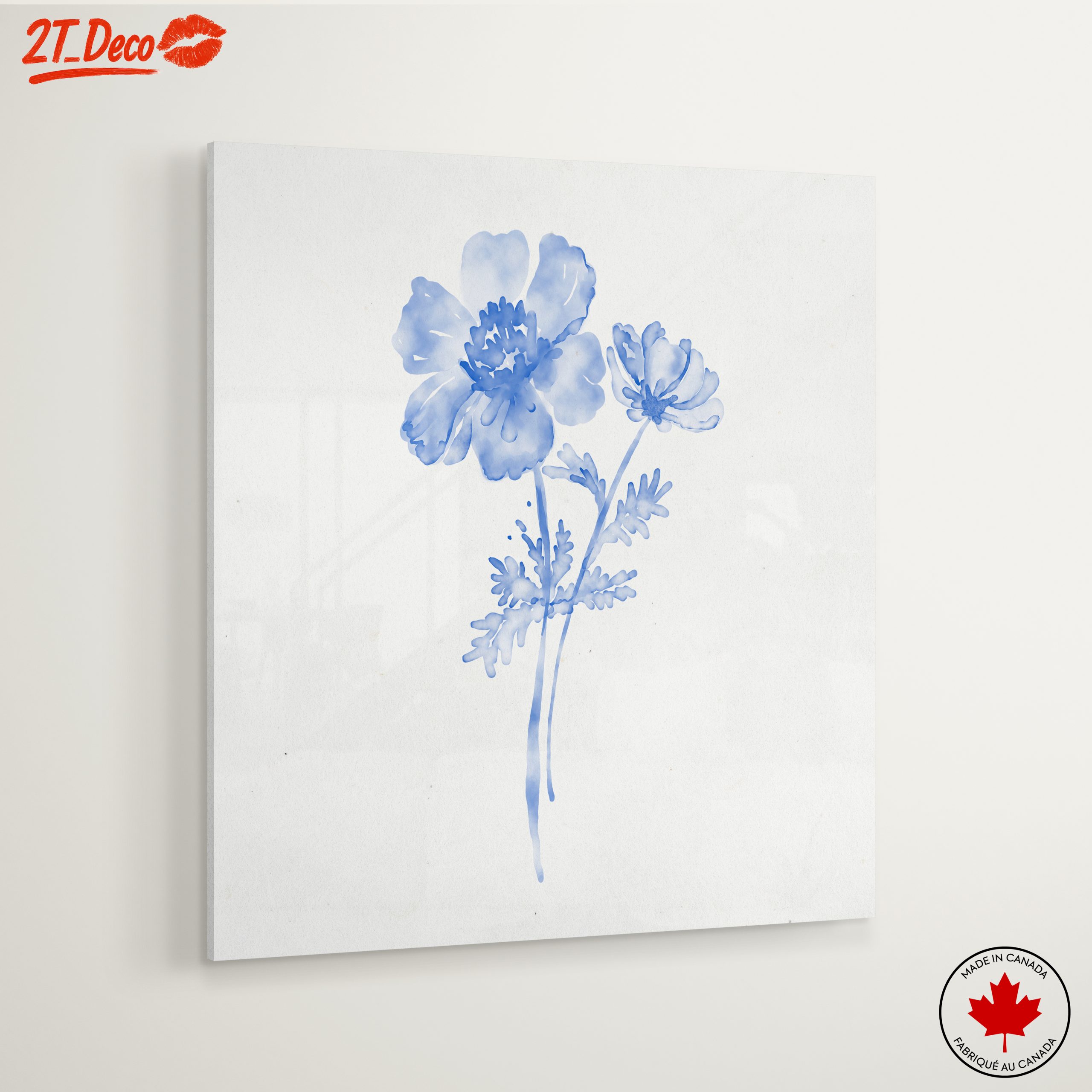 Delicate Blue Floral Watercolor Art - Image 6
