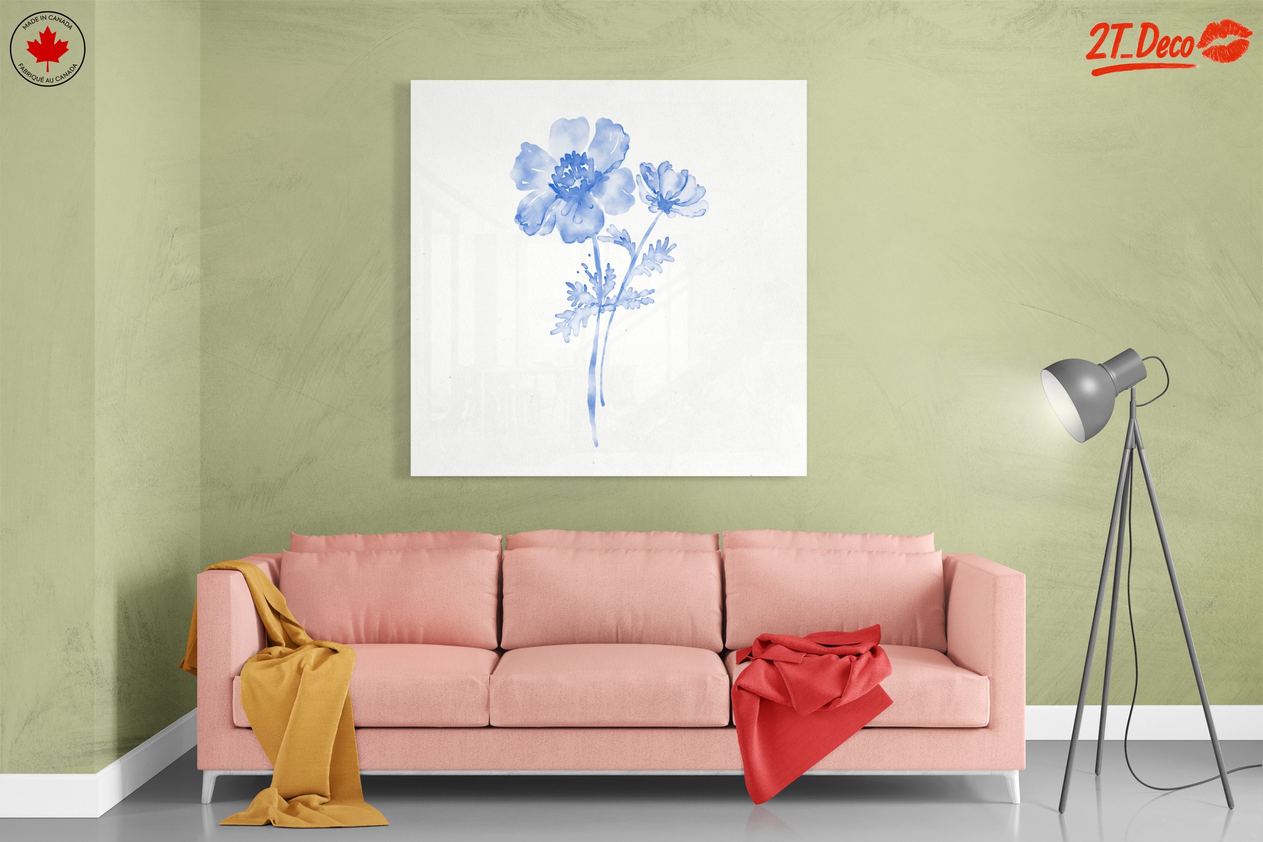Delicate Blue Floral Watercolor Art - Image 7