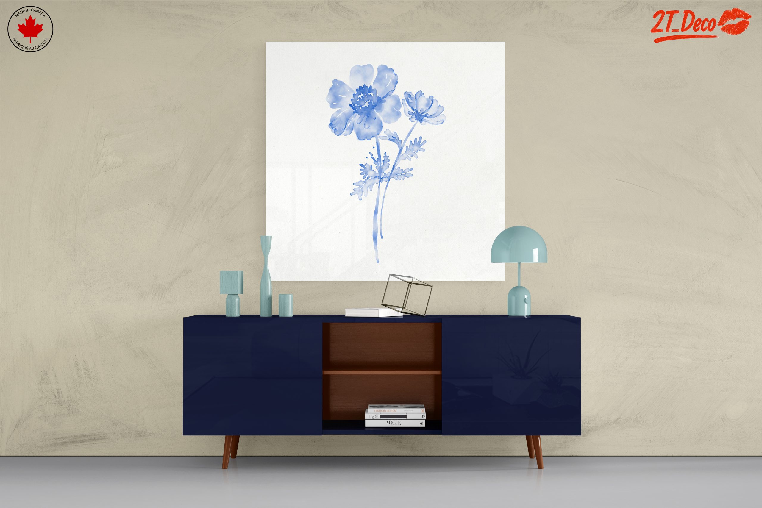 Delicate Blue Floral Watercolor Art - Image 8