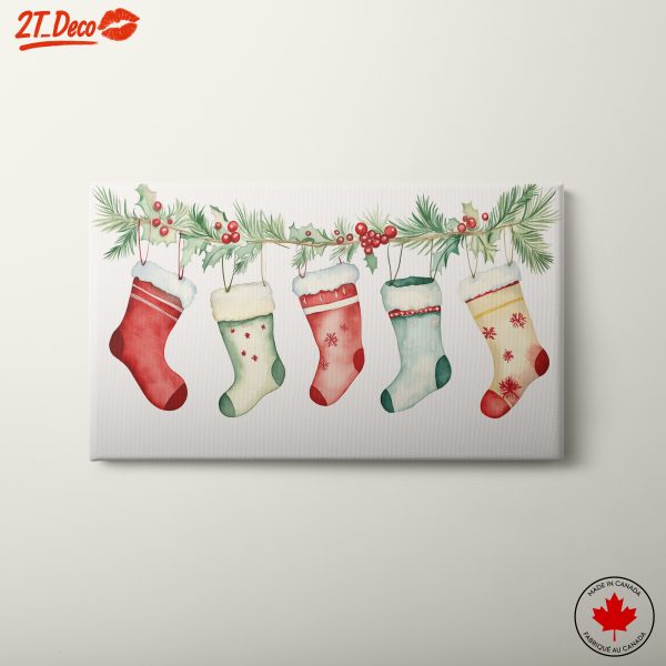 Christmas Stockings Hanging on Pine