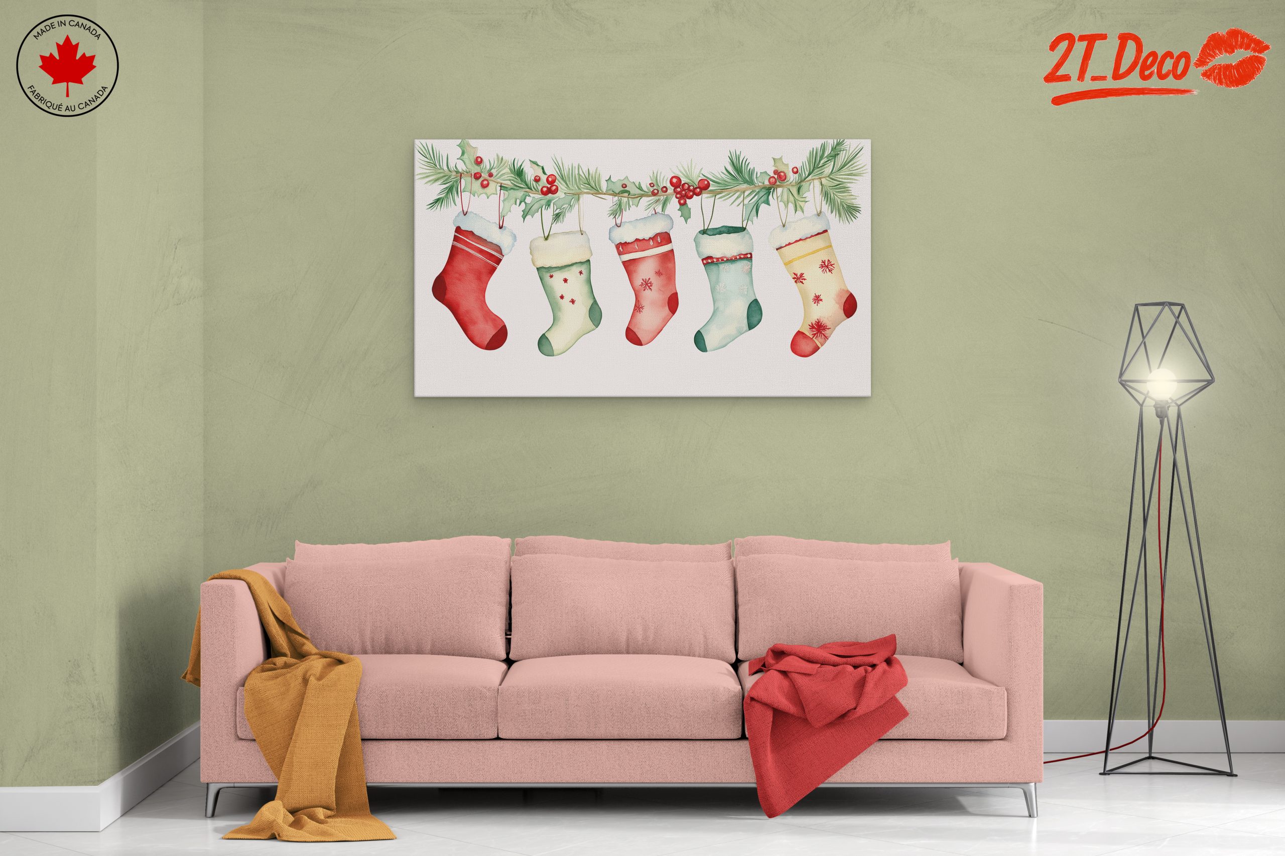 Christmas Stockings Hanging on Pine - Image 2