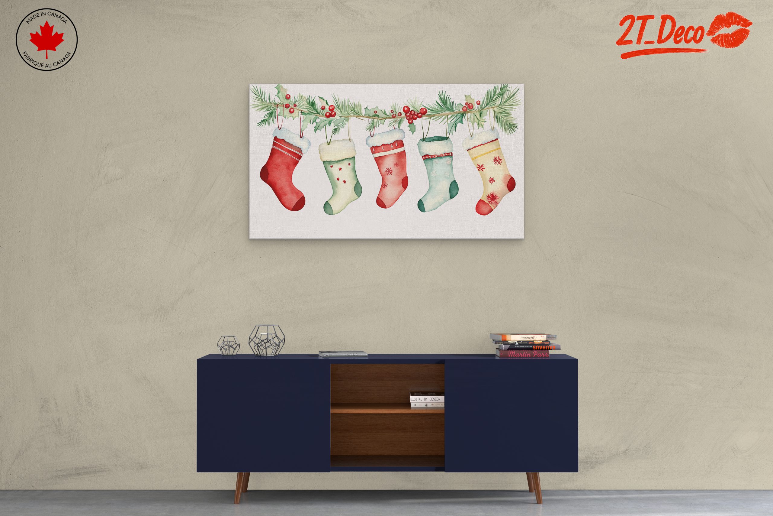 Christmas Stockings Hanging on Pine - Image 3