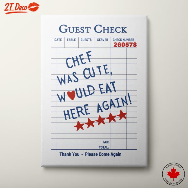 Guest Check Restaurant Theme Wall Art