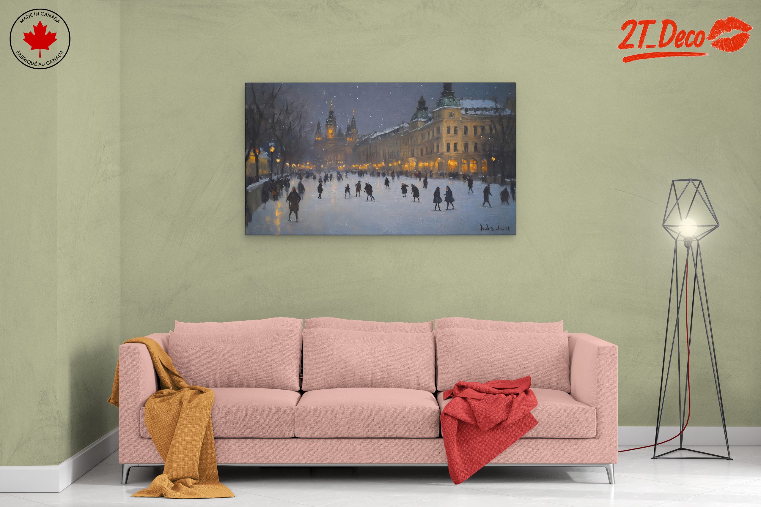 Winter City Scene with Ice Skating - Image 2