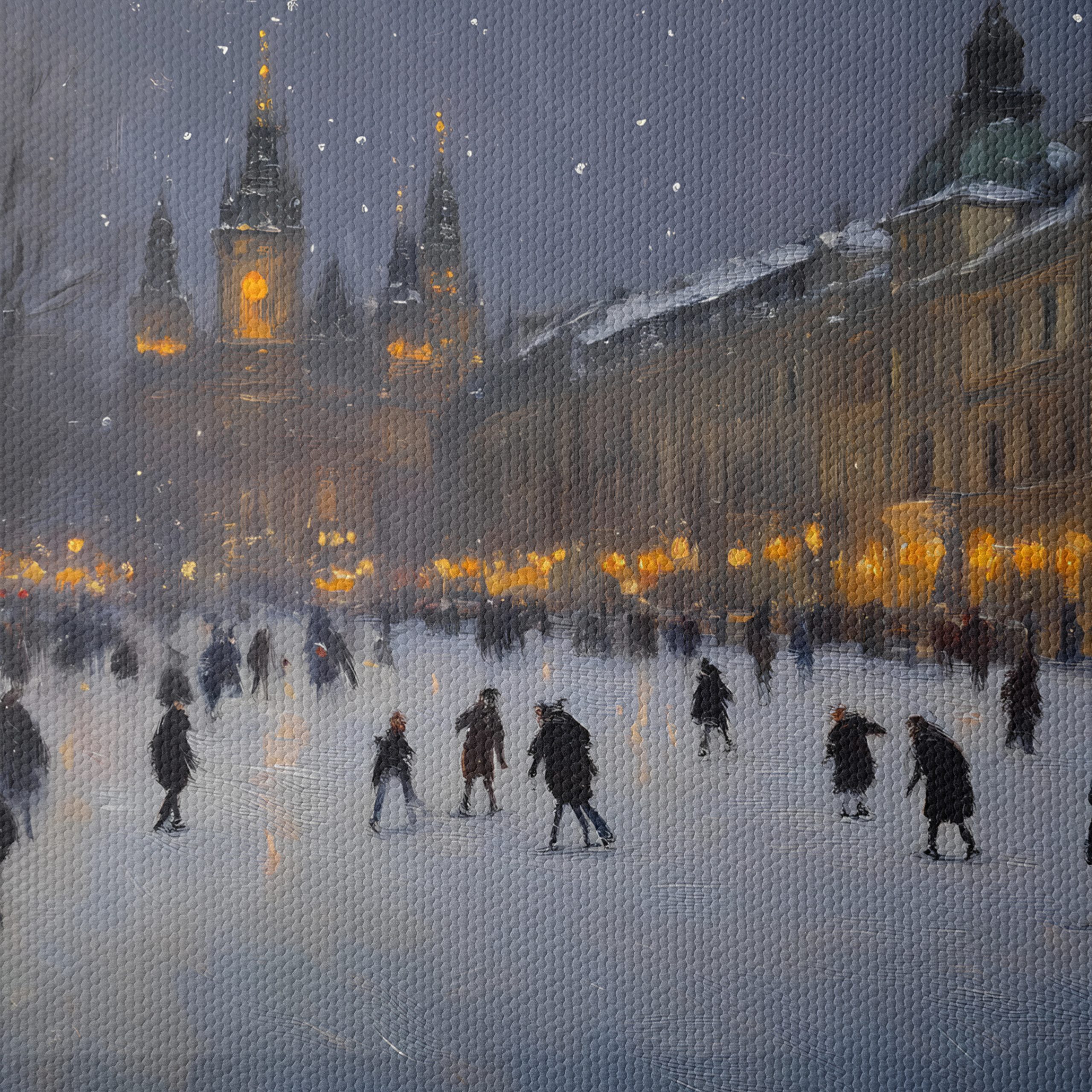 Winter City Scene with Ice Skating - Image 4
