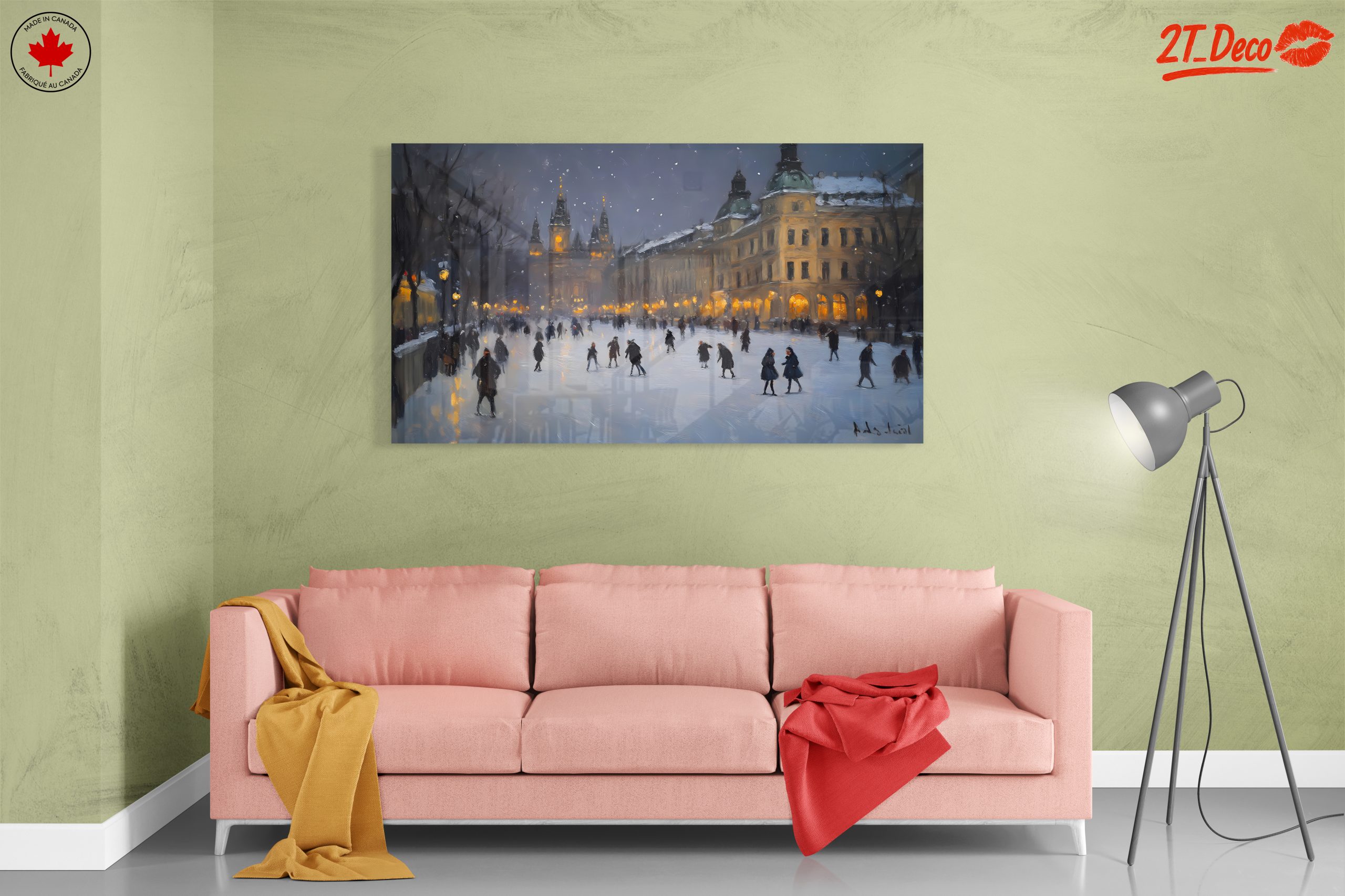 Winter City Scene with Ice Skating - Image 7