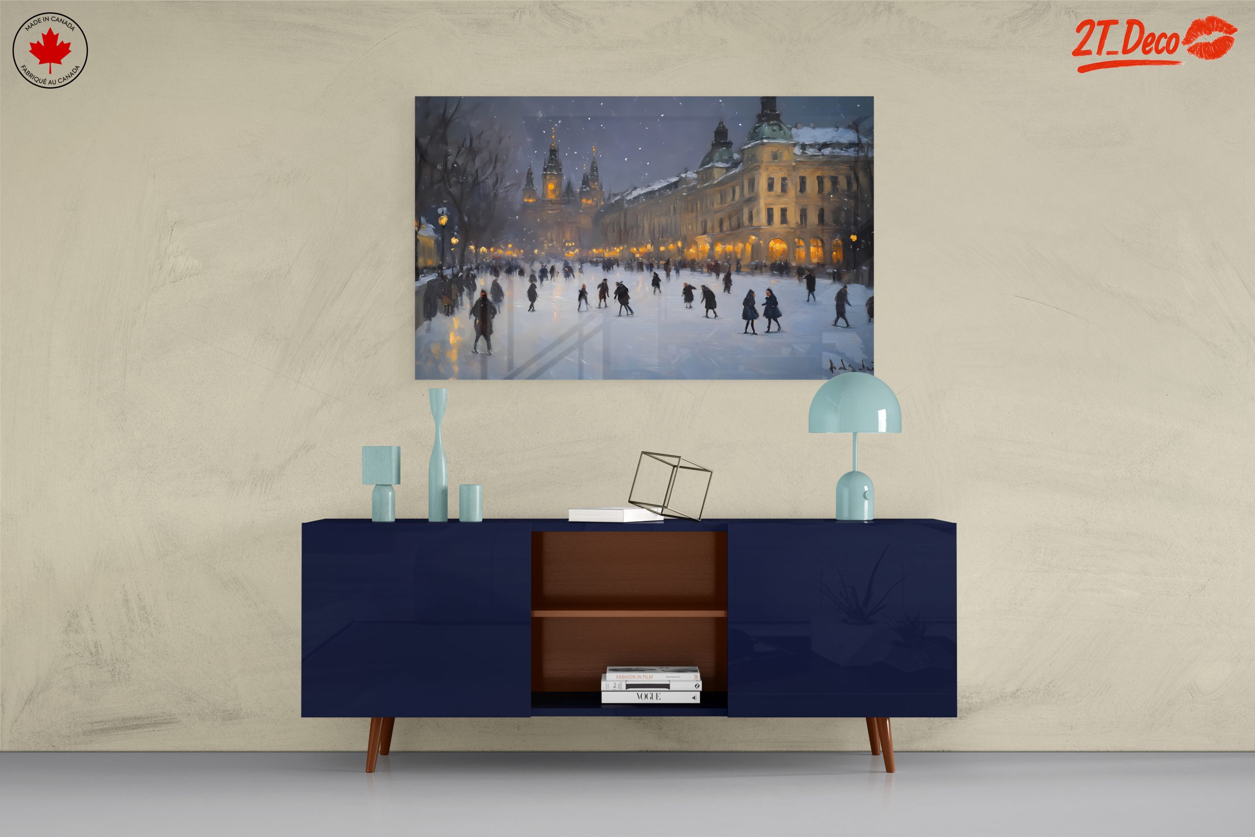 Winter City Scene with Ice Skating - Image 8