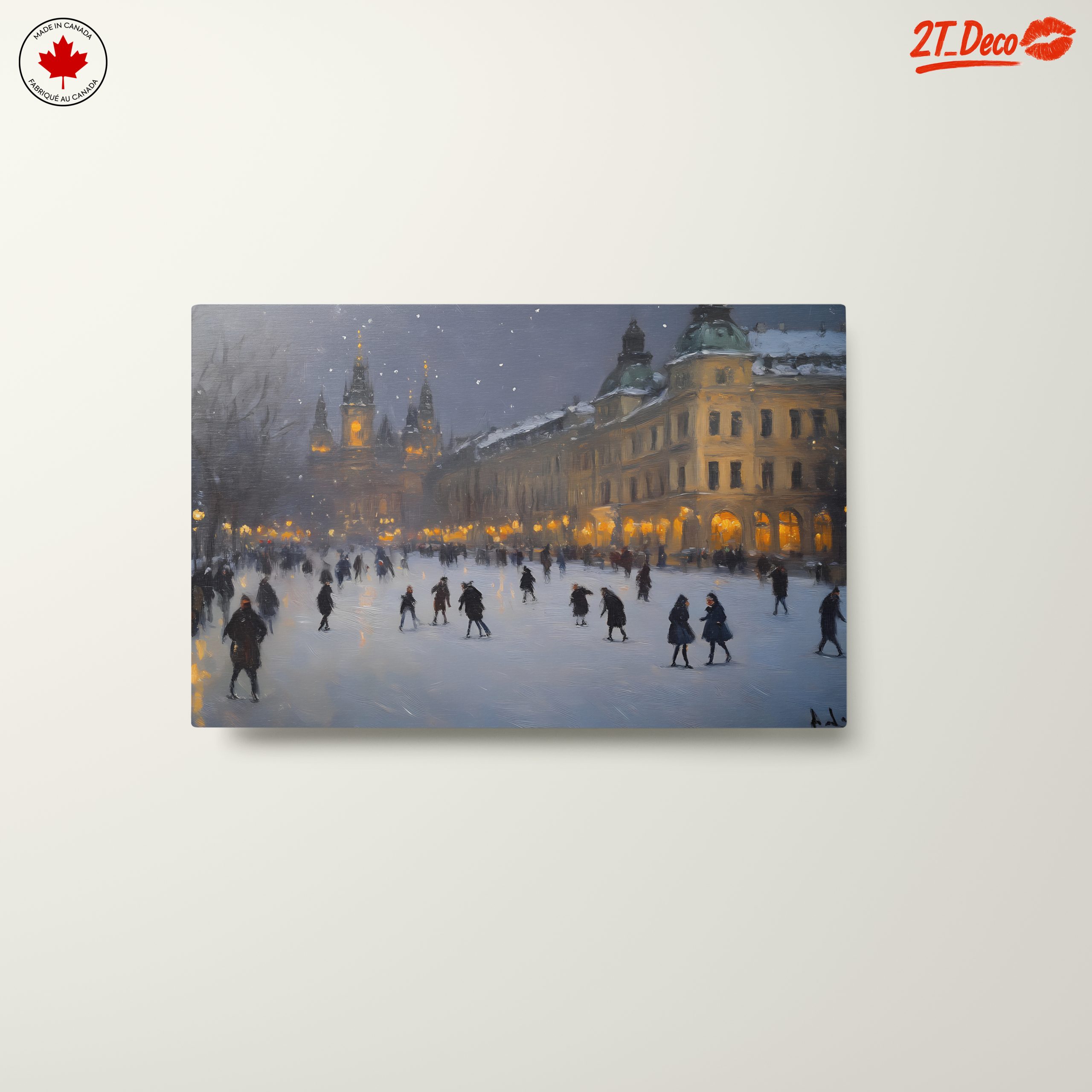 Winter City Scene with Ice Skating - Image 10