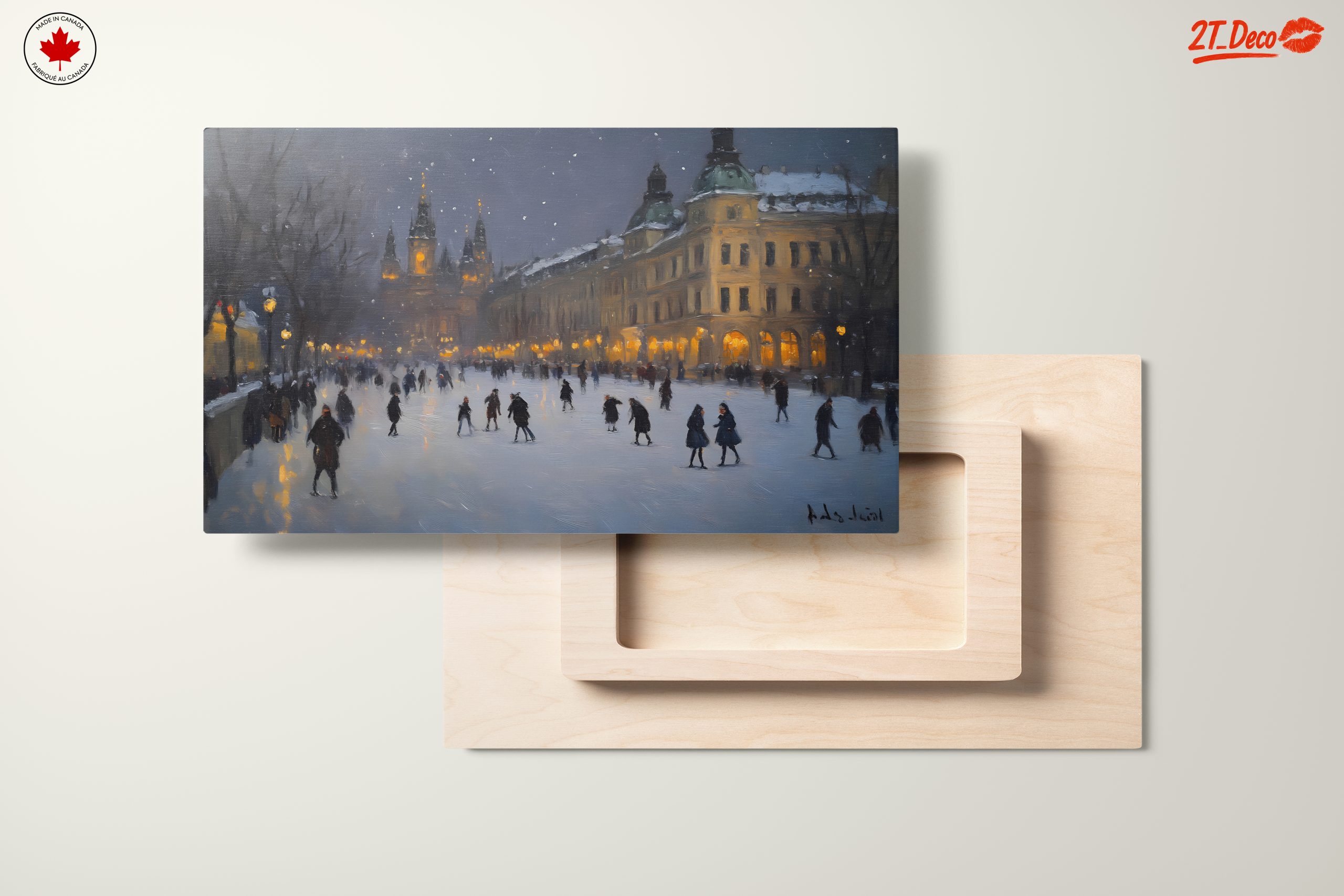 Winter City Scene with Ice Skating - Image 11