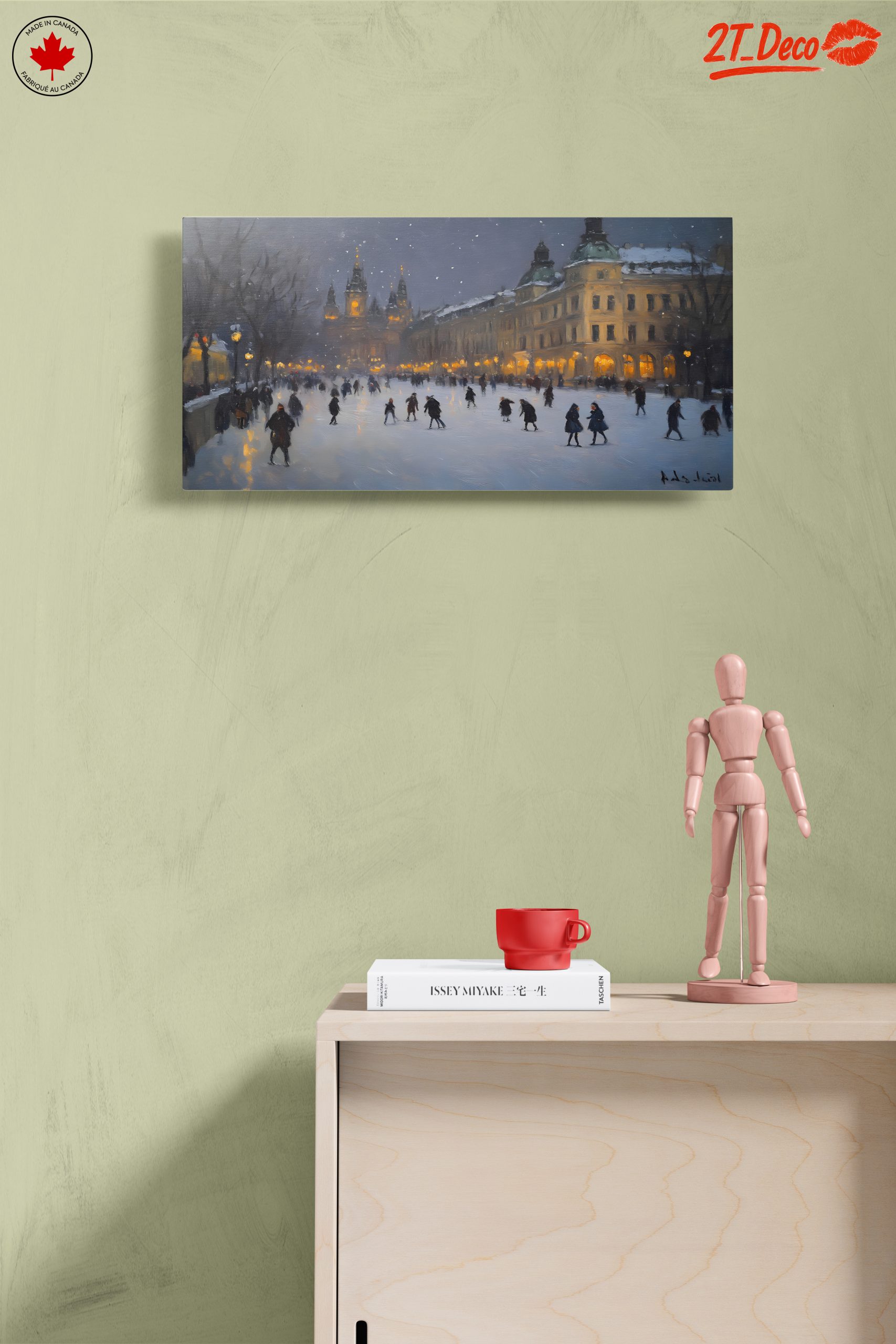 Winter City Scene with Ice Skating - Image 14