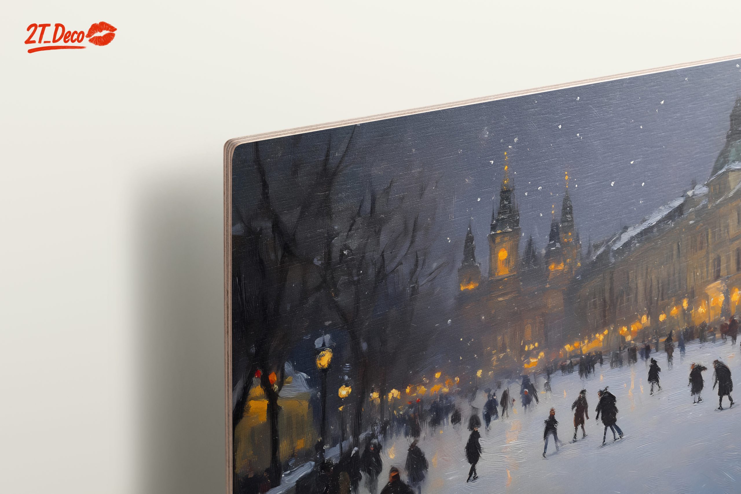Winter City Scene with Ice Skating - Image 15