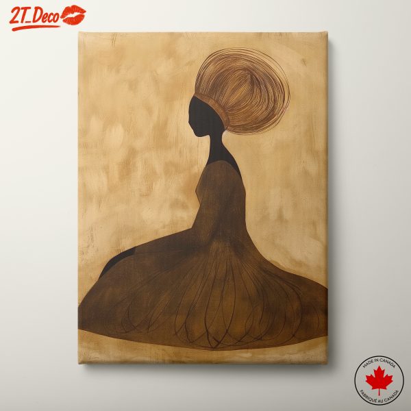 Elegant Silhouette on Gold Background