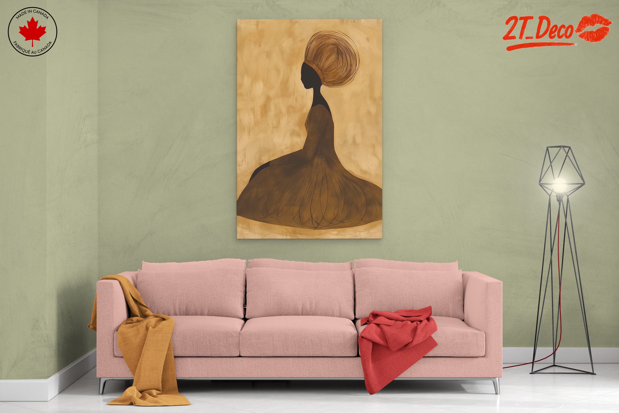 Elegant Silhouette on Gold Background - Image 2