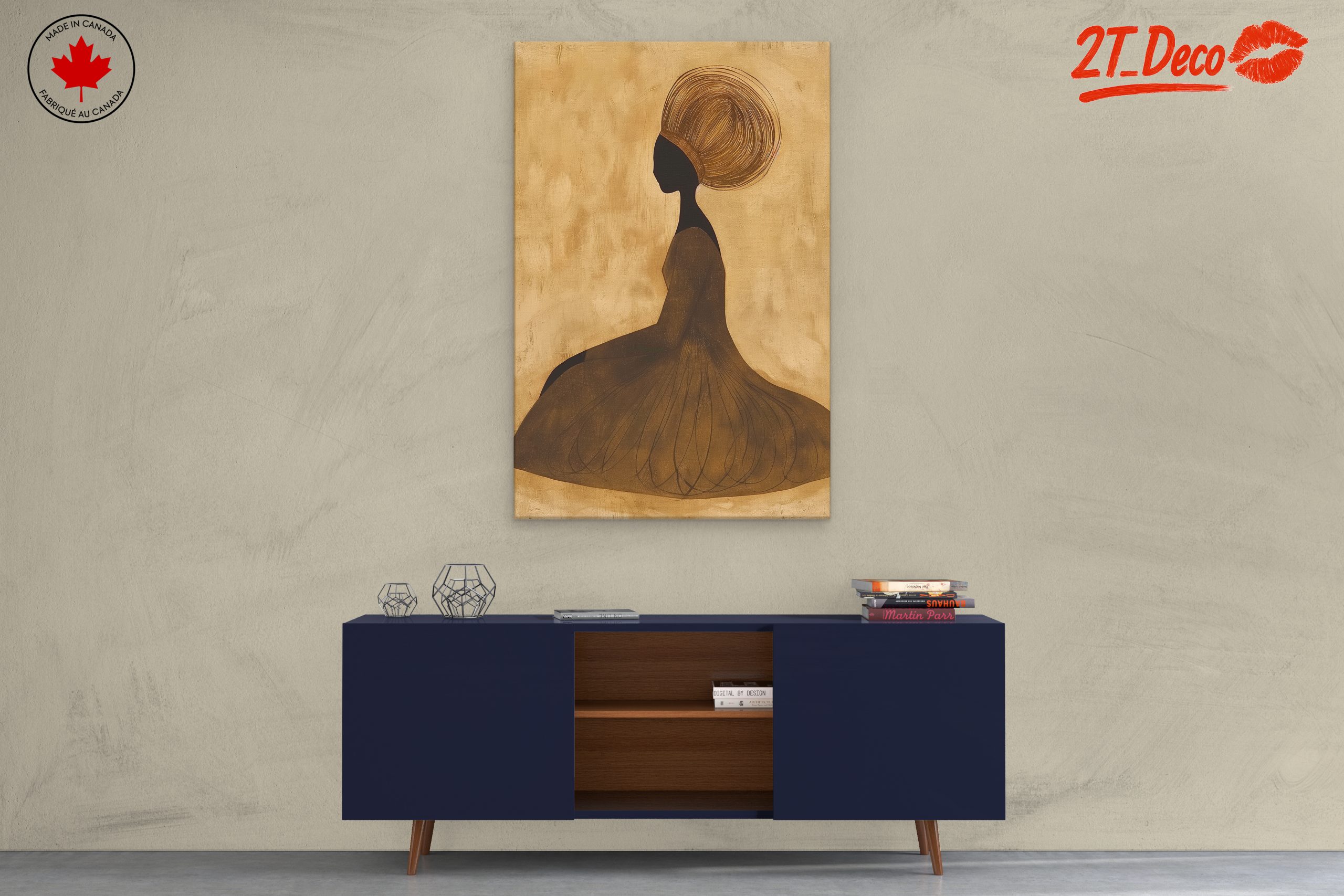 Elegant Silhouette on Gold Background - Image 3
