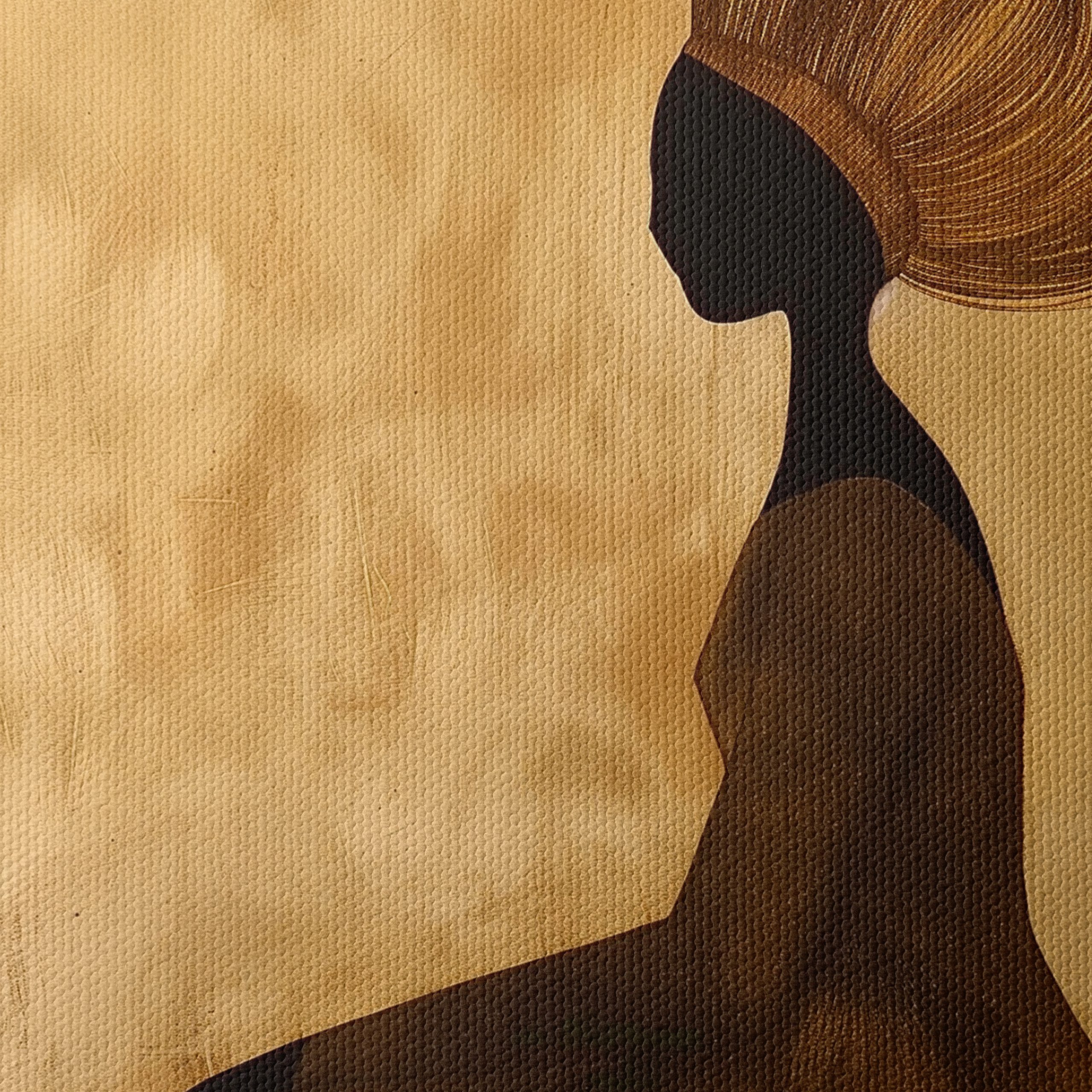 Elegant Silhouette on Gold Background - Image 4